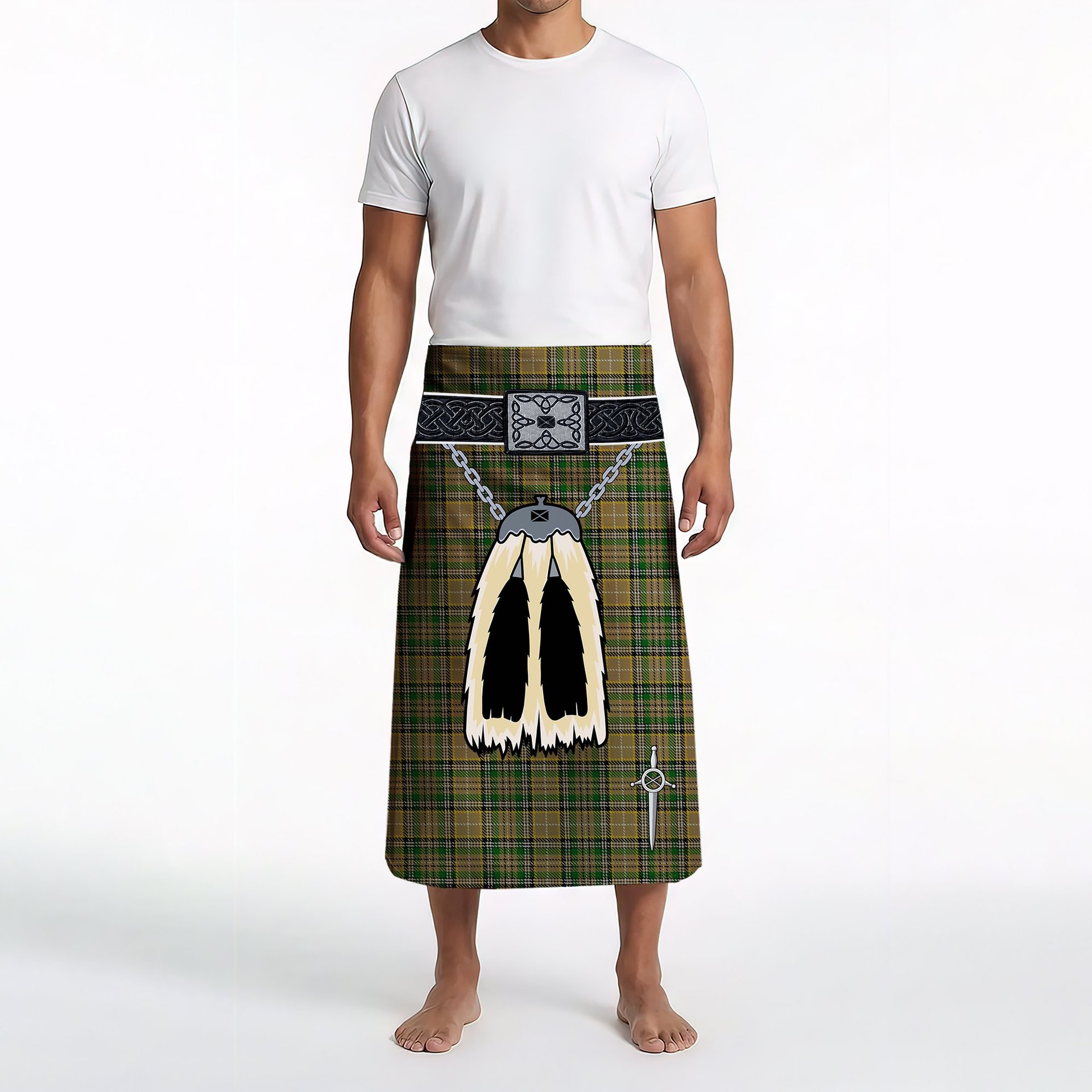 ScotsTee Shop Scottish O_Farrell Clan Highland Kilt Sporran Tartan Beach Towel