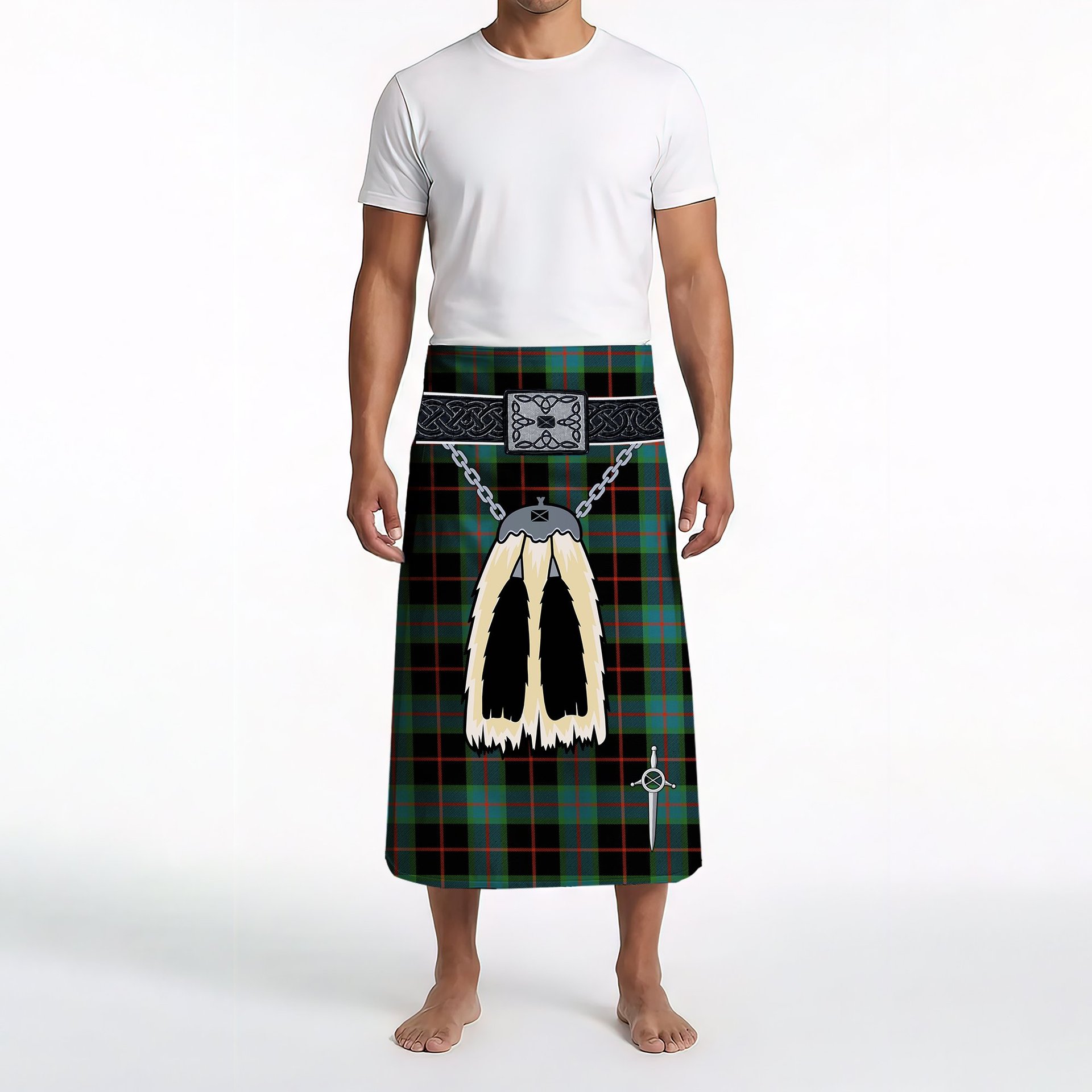 ScotsTee Shop Scottish Nairn Ancient Clan Highland Kilt Sporran Tartan Beach Towel