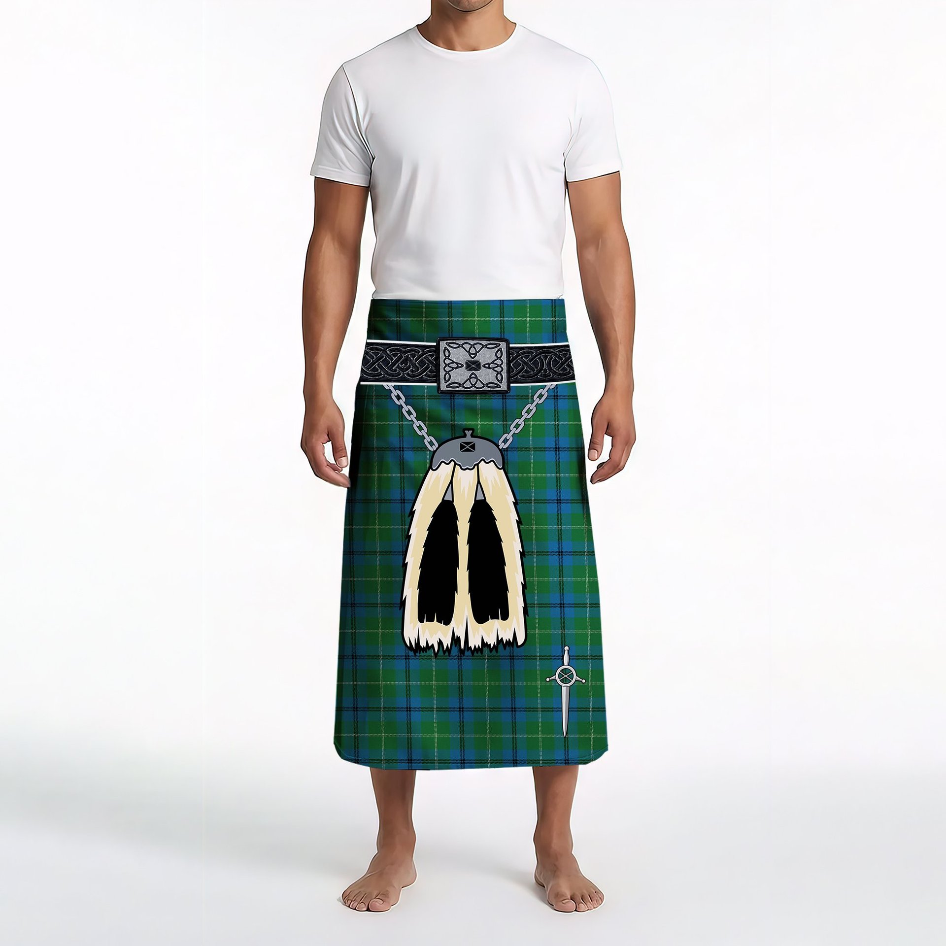 ScotsTee Shop Scottish Oliphant Ancient Clan Clan Highland Kilt Sporran Tartan Beach Towel