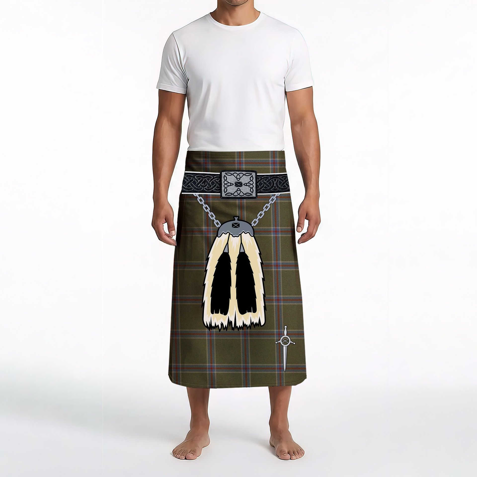 ScotsTee Shop Scottish Renn Faire Clan Highland Kilt Sporran Tartan Beach Towel