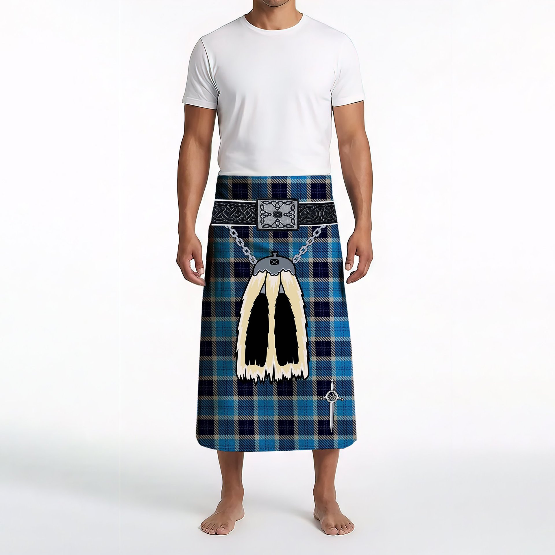 ScotsTee Shop Scottish Strathclyde Clan Highland Kilt Sporran Tartan Beach Towel