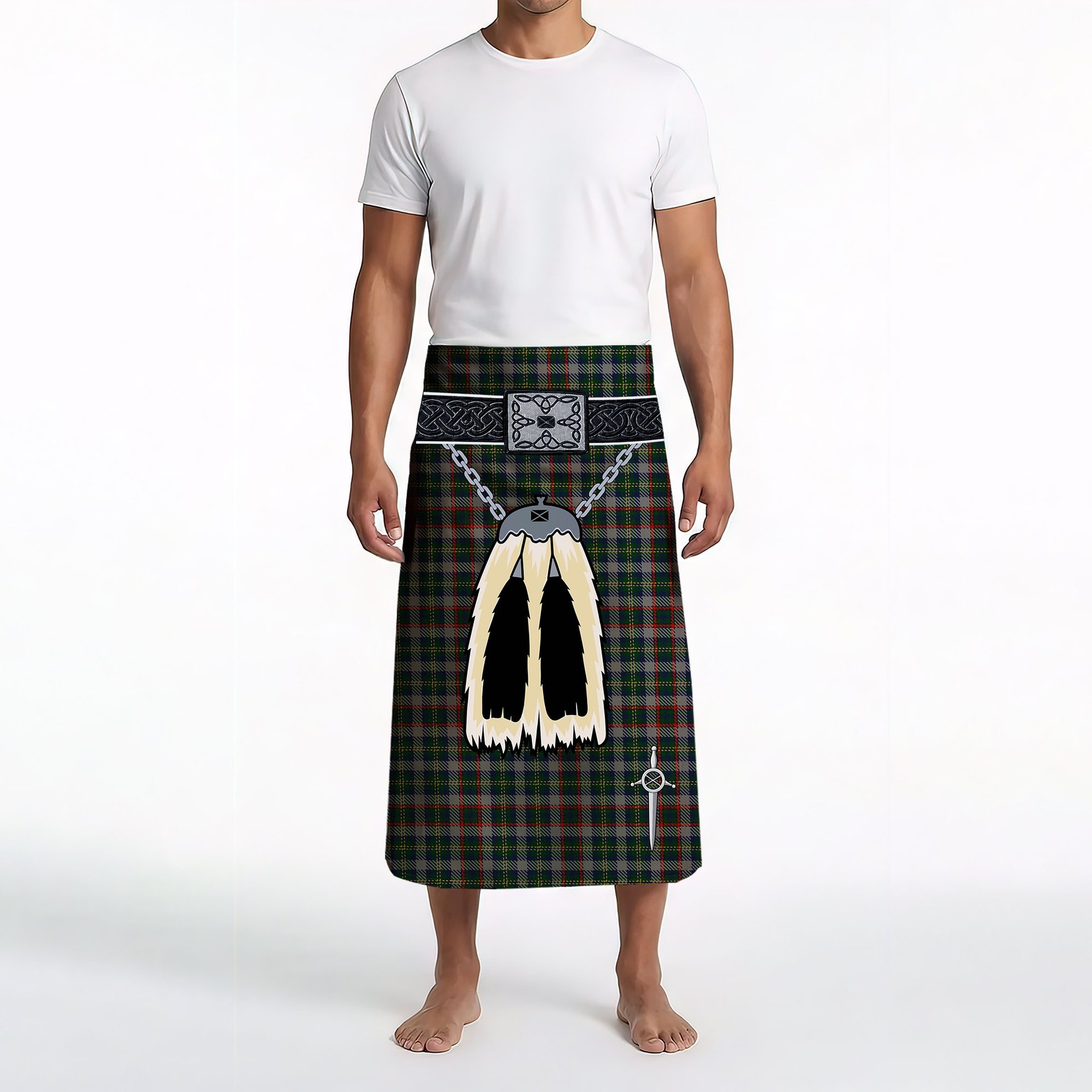 ScotsTee Shop Scottish Penman 2 Clan Highland Kilt Sporran Tartan Beach Towel