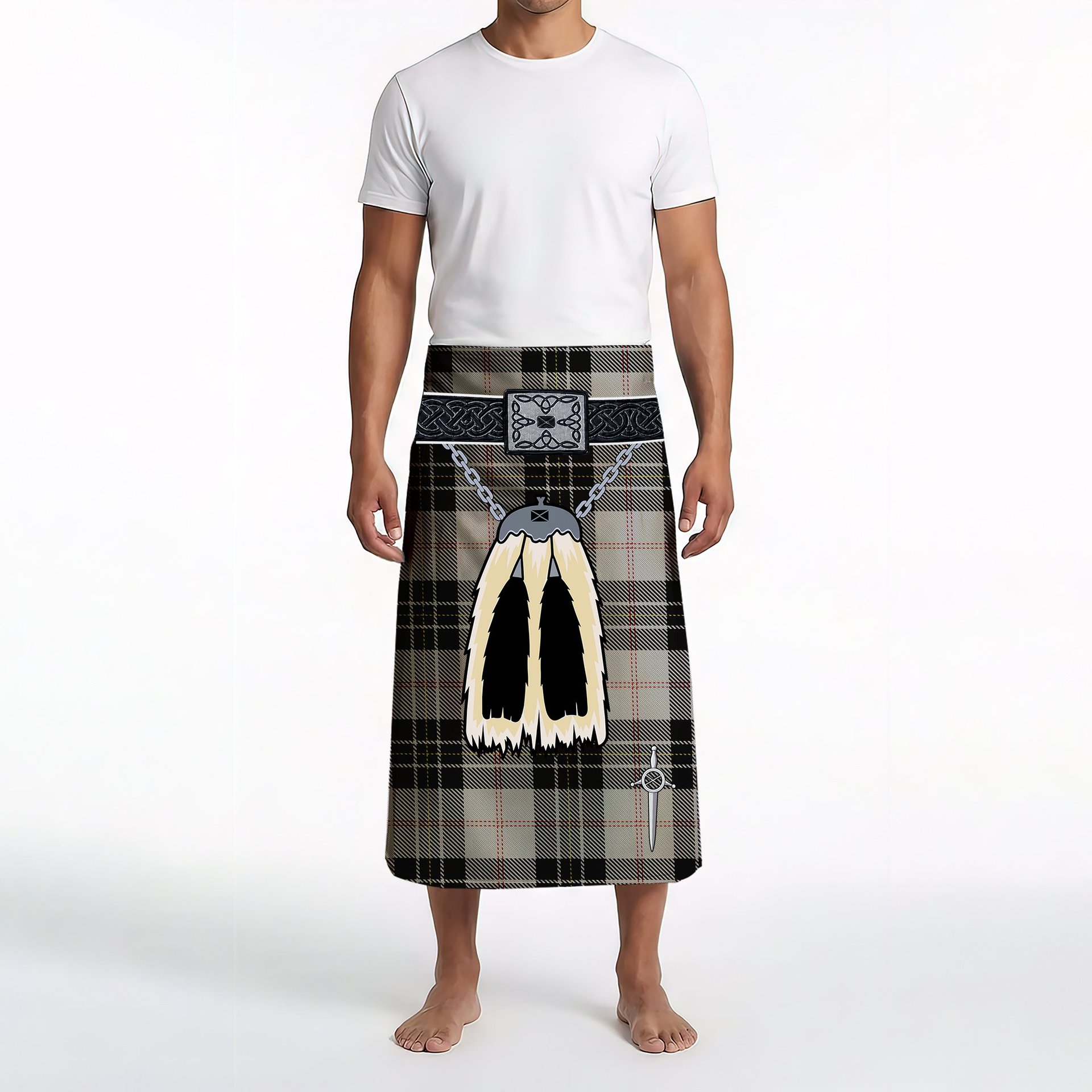 ScotsTee Shop Scottish MacPherson Dress Clan Highland Kilt Sporran Tartan Beach Towel