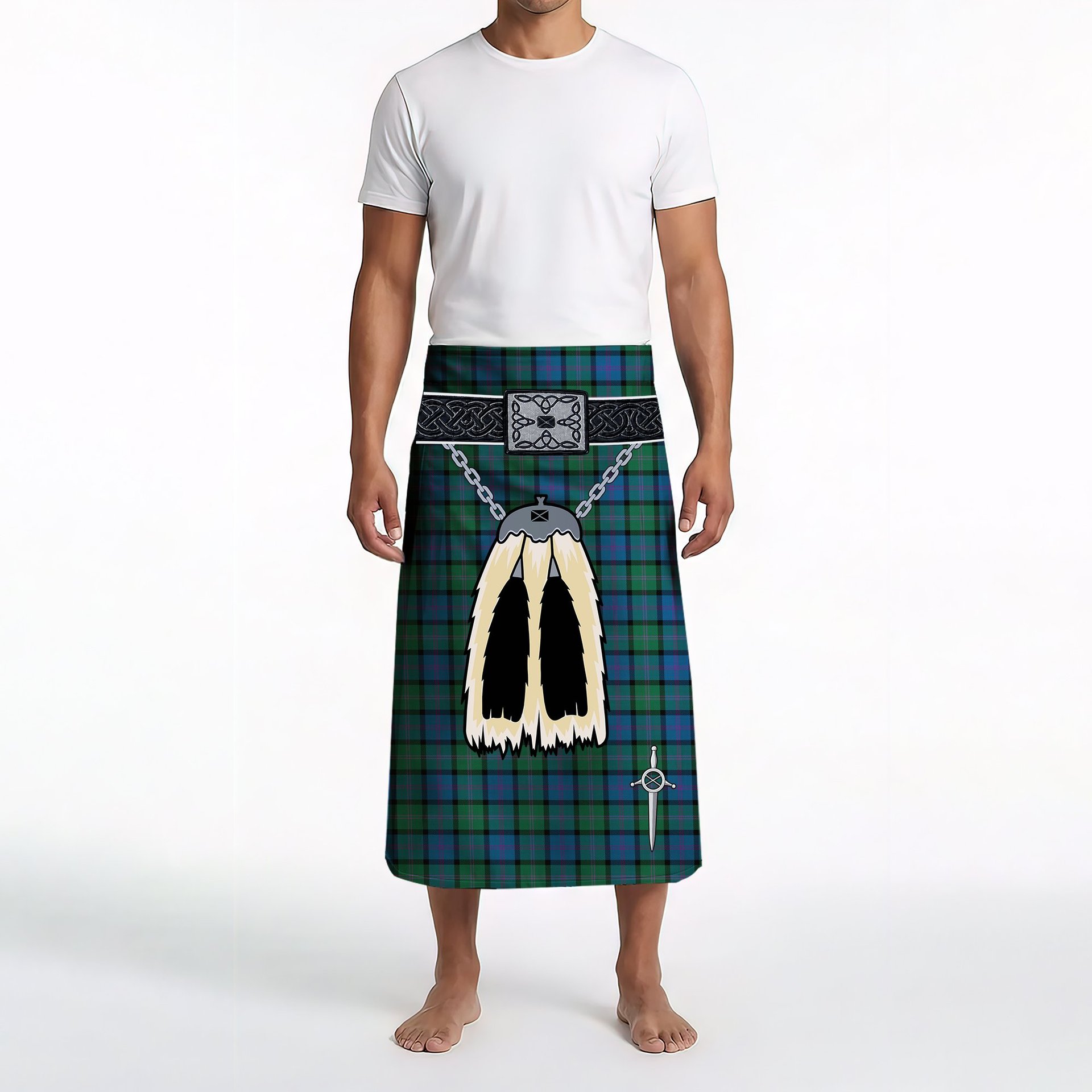 ScotsTee Shop Scottish MacThomas Clan Highland Kilt Sporran Tartan Beach Towel