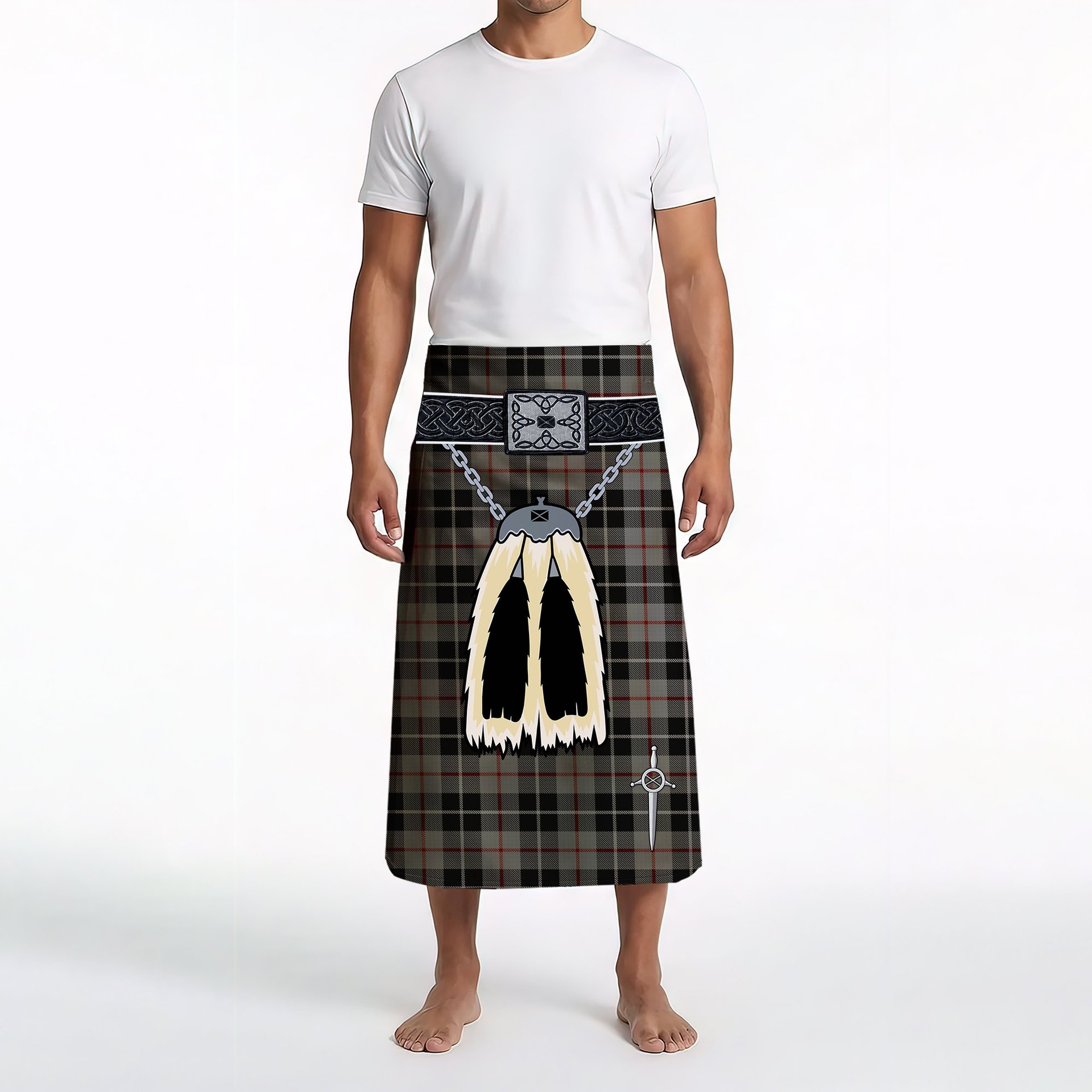 ScotsTee Shop Scottish Thompson Society Grey Clan Highland Kilt Sporran Tartan Beach Towel