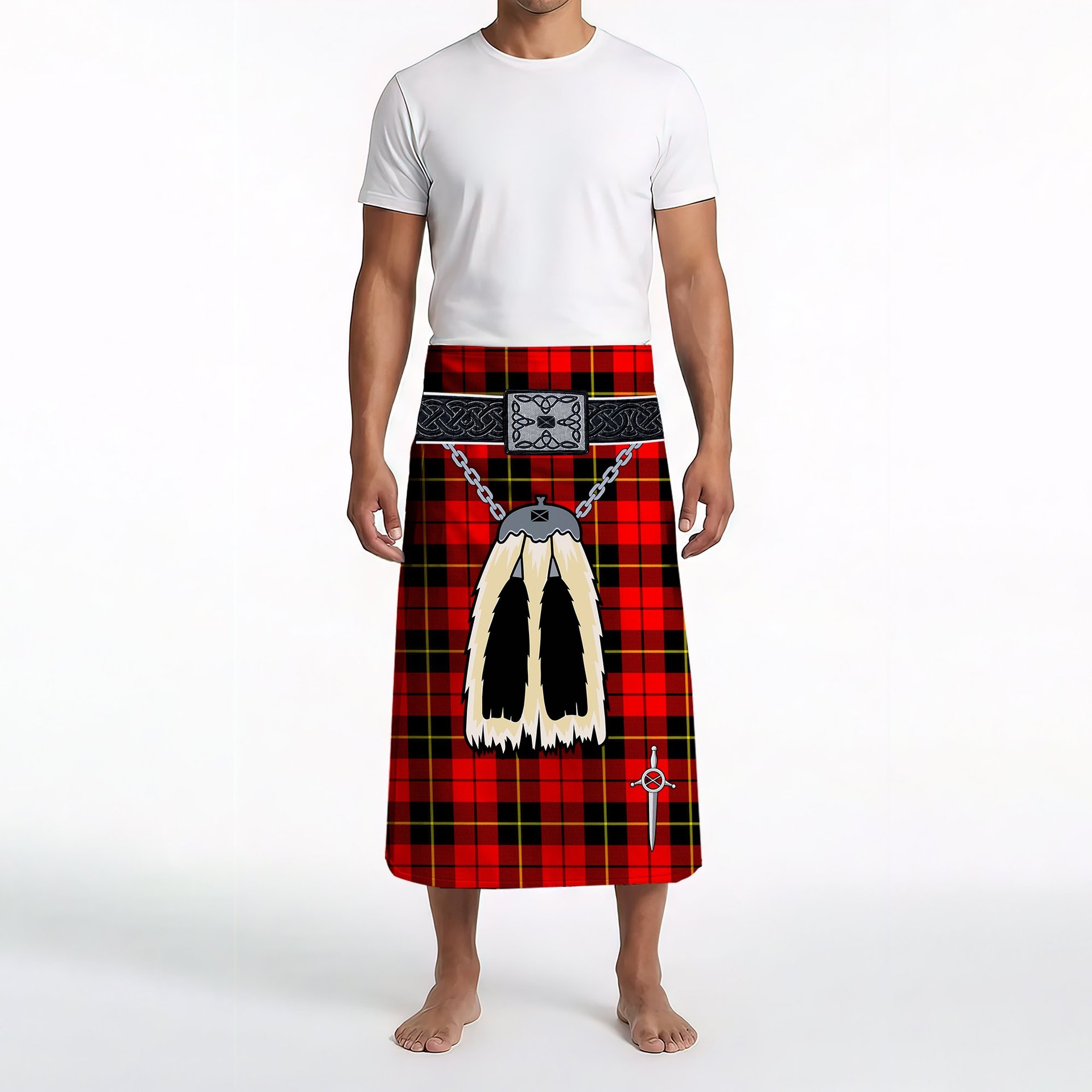 ScotsTee Shop Scottish Wallace Hunting Red Clan Highland Kilt Sporran Tartan Beach Towel