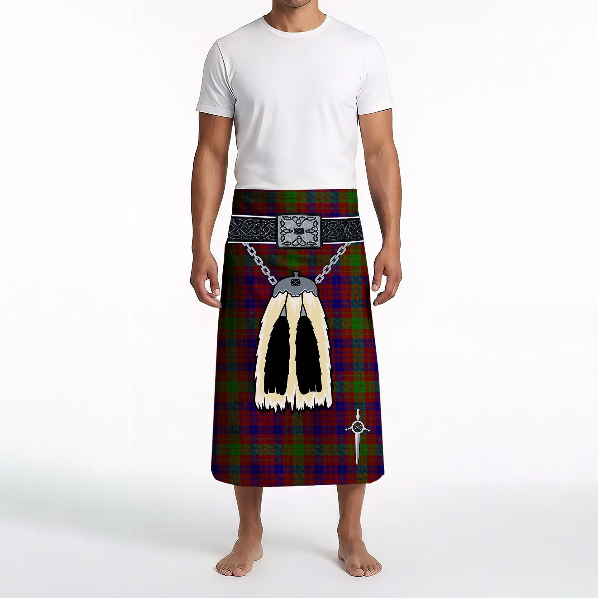 ScotsTee Shop Scottish MacTier of Durris Clan Highland Kilt Sporran Tartan Beach Towel