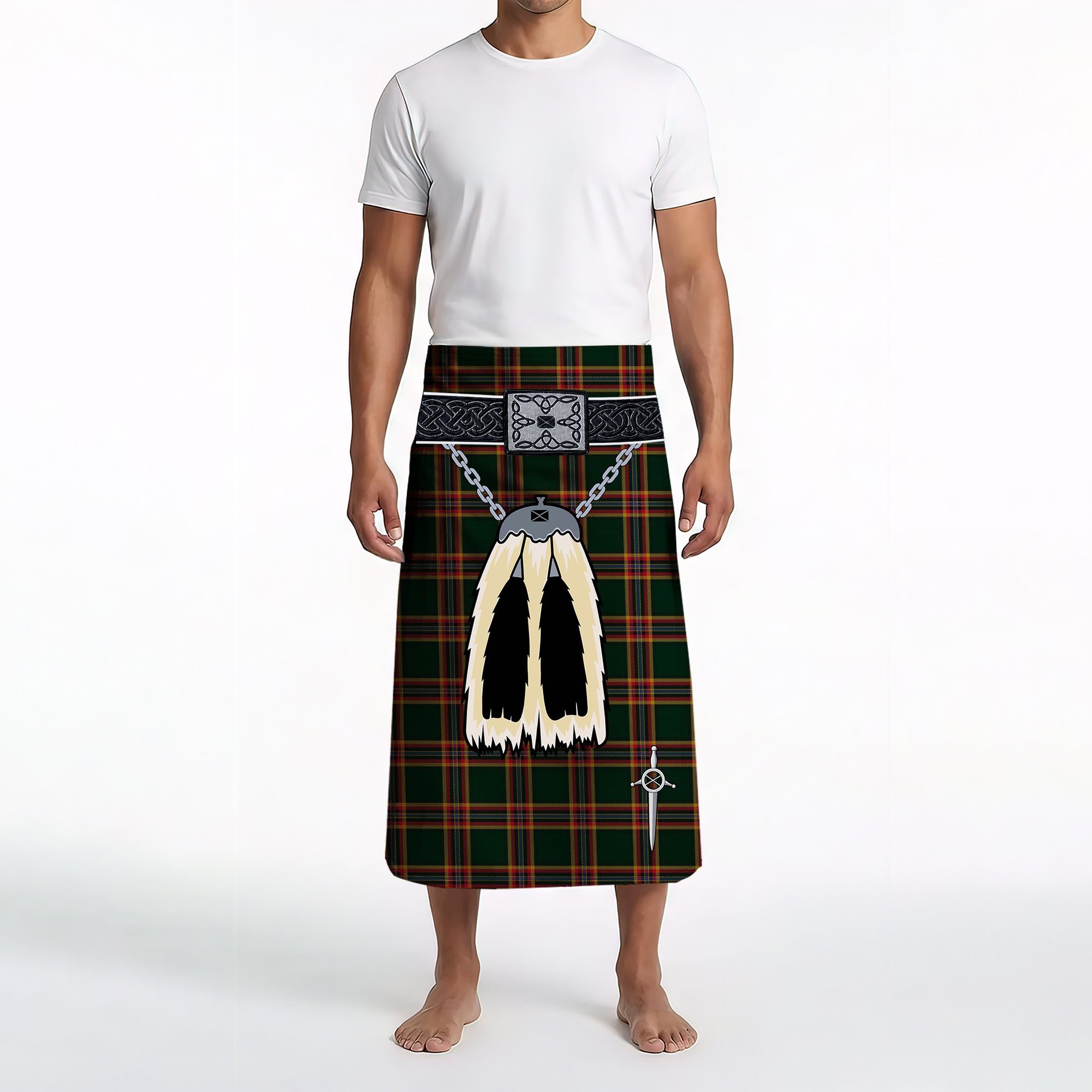 ScotsTee Shop Scottish Moran Family Ubique Clan Highland Kilt Sporran Tartan Beach Towel