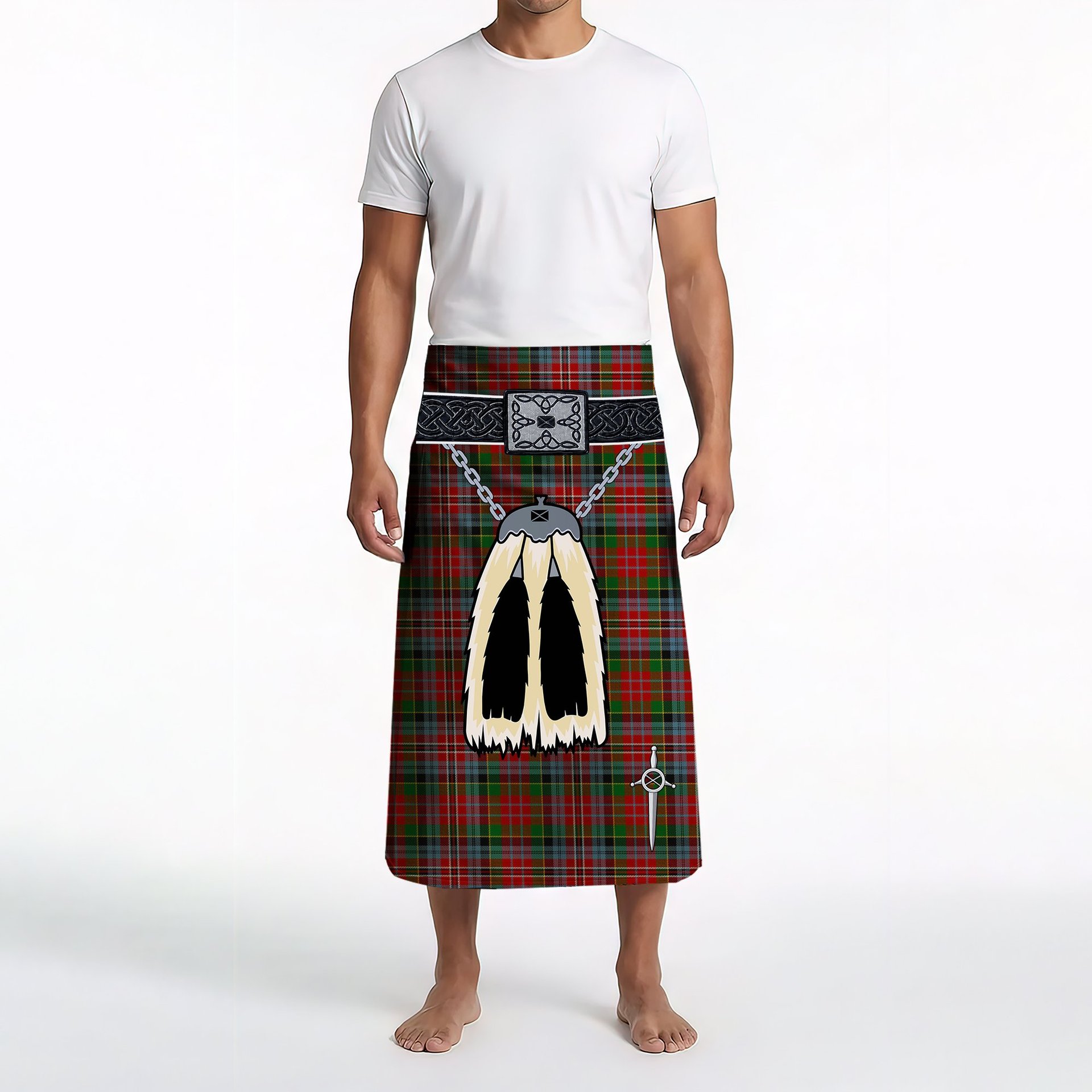 ScotsTee Shop Scottish Wilsons 043 Clan Highland Kilt Sporran Tartan Beach Towel