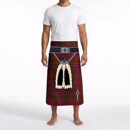 ScotsTee Shop Scottish MacRae Red Clan Highland Kilt Sporran Tartan Beach Towel