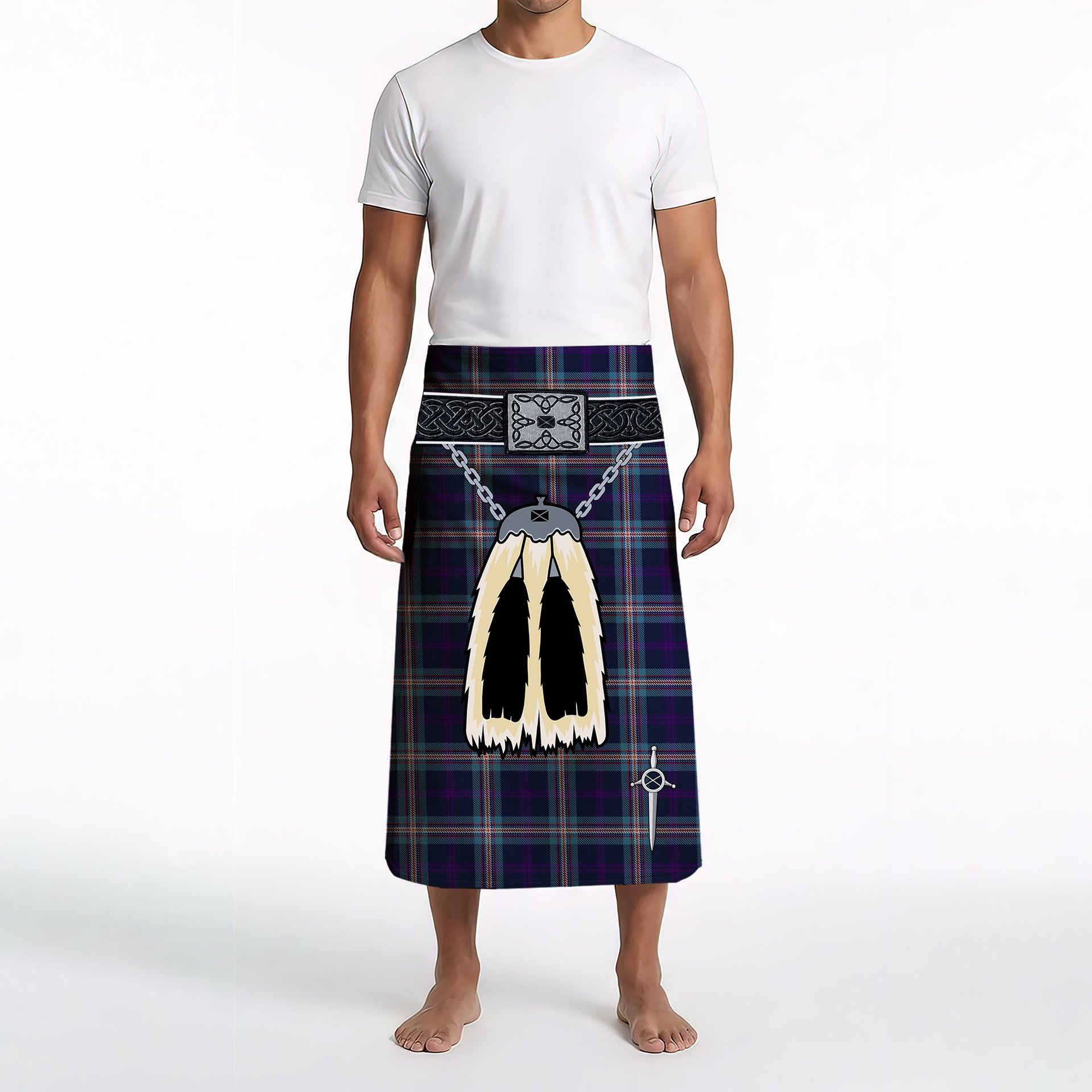 ScotsTee Shop Scottish Nevoy Clan Highland Kilt Sporran Tartan Beach Towel