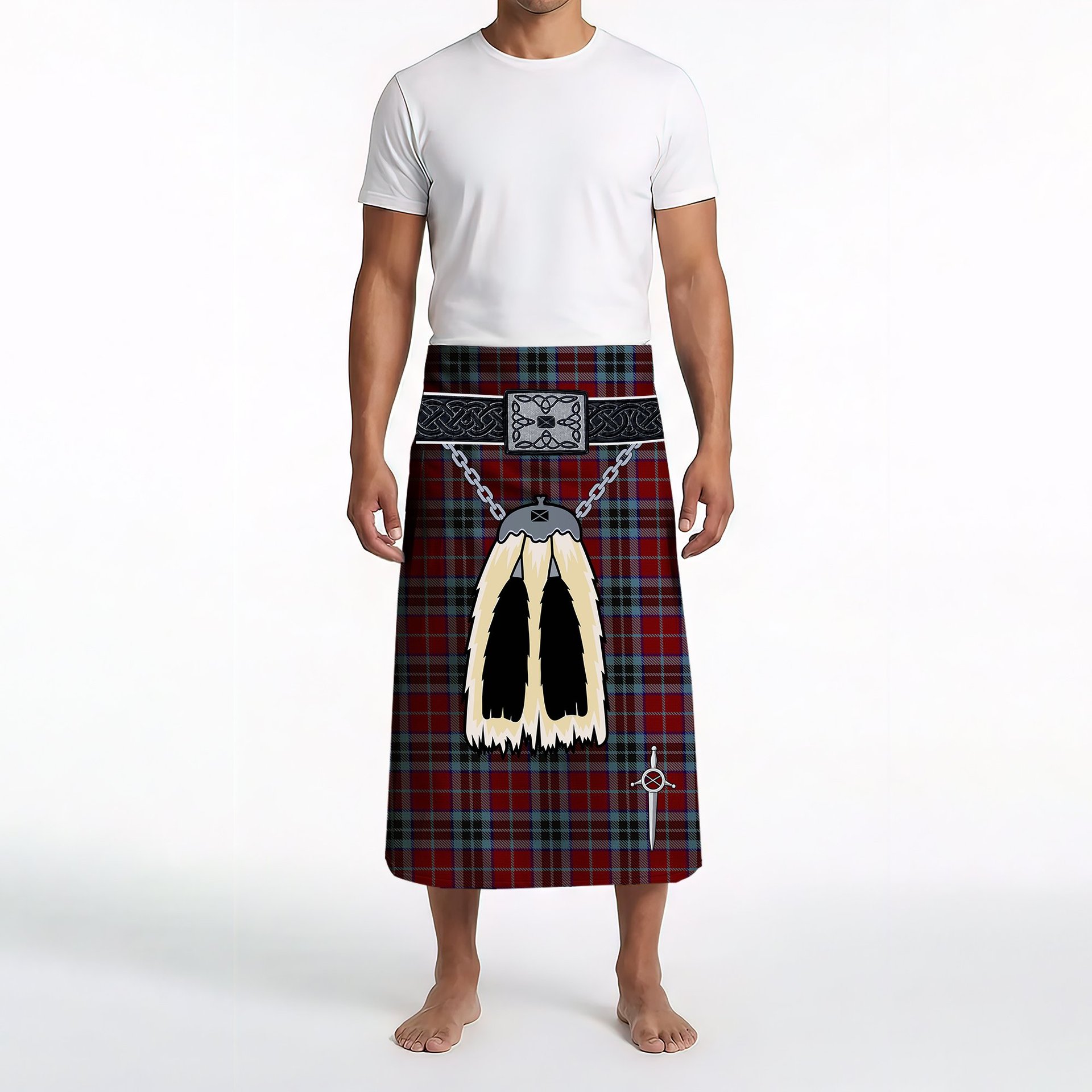 ScotsTee Shop Scottish MacTavish 2 Clan Highland Kilt Sporran Tartan Beach Towel