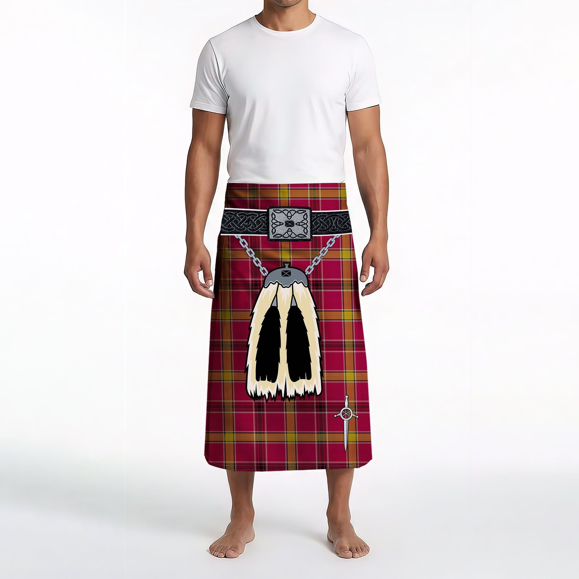ScotsTee Shop Scottish O_Meehan Clan Highland Kilt Sporran Tartan Beach Towel