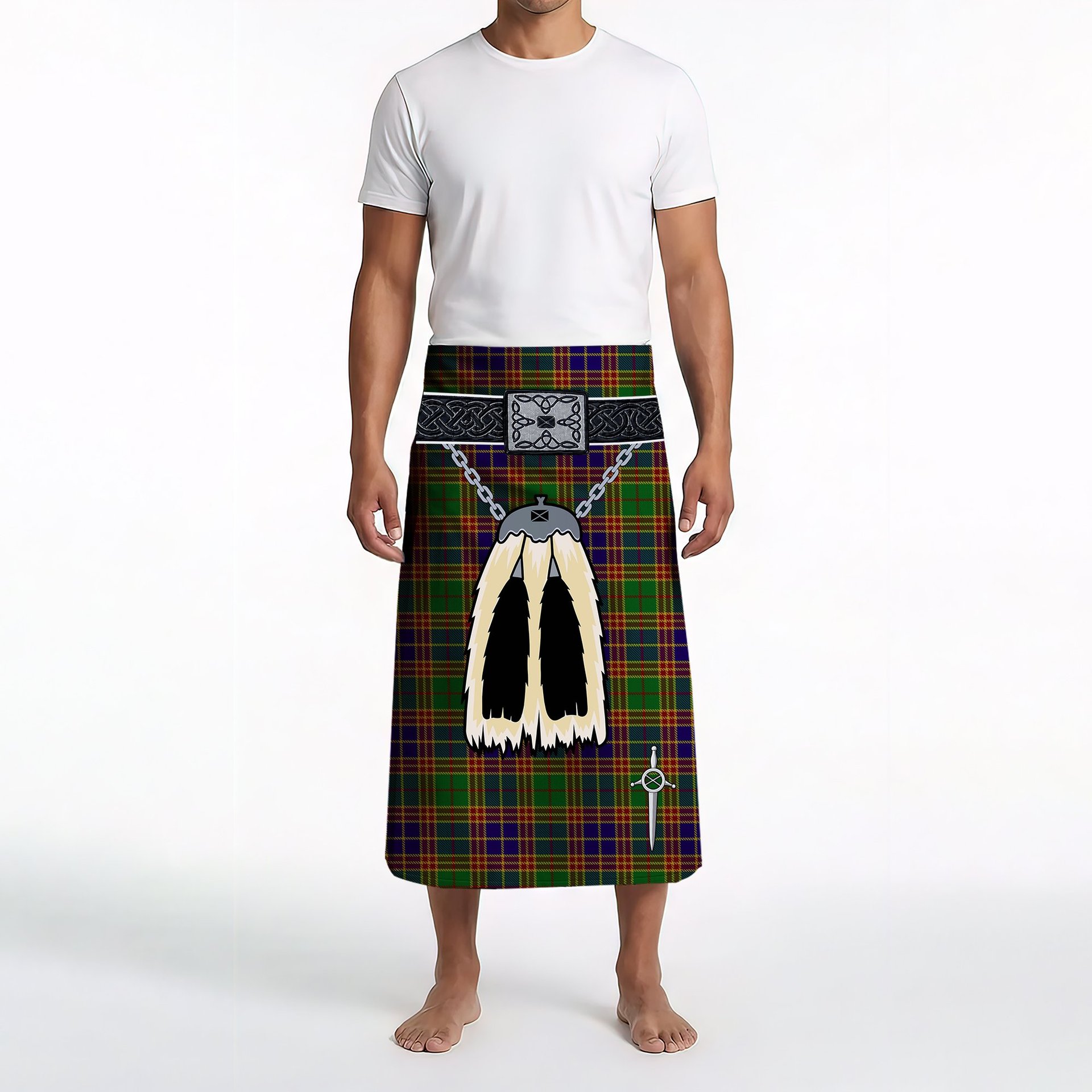 ScotsTee Shop Scottish Stevenson Old Clan Highland Kilt Sporran Tartan Beach Towel