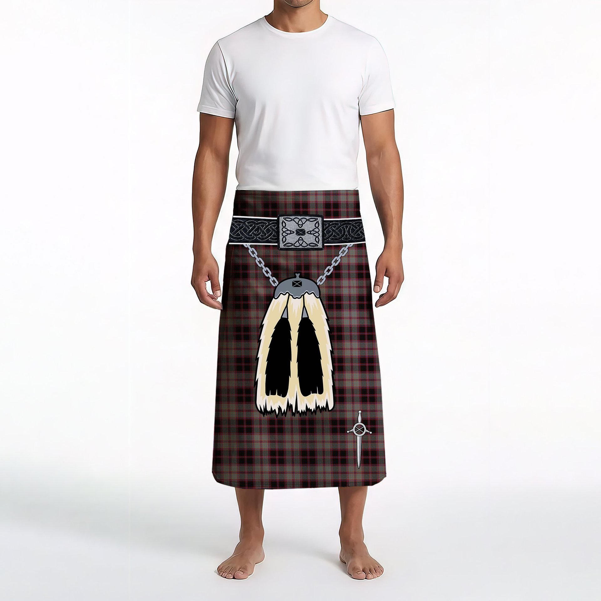 ScotsTee Shop Scottish MacPherson Hunting Clan Highland Kilt Sporran Tartan Beach Towel