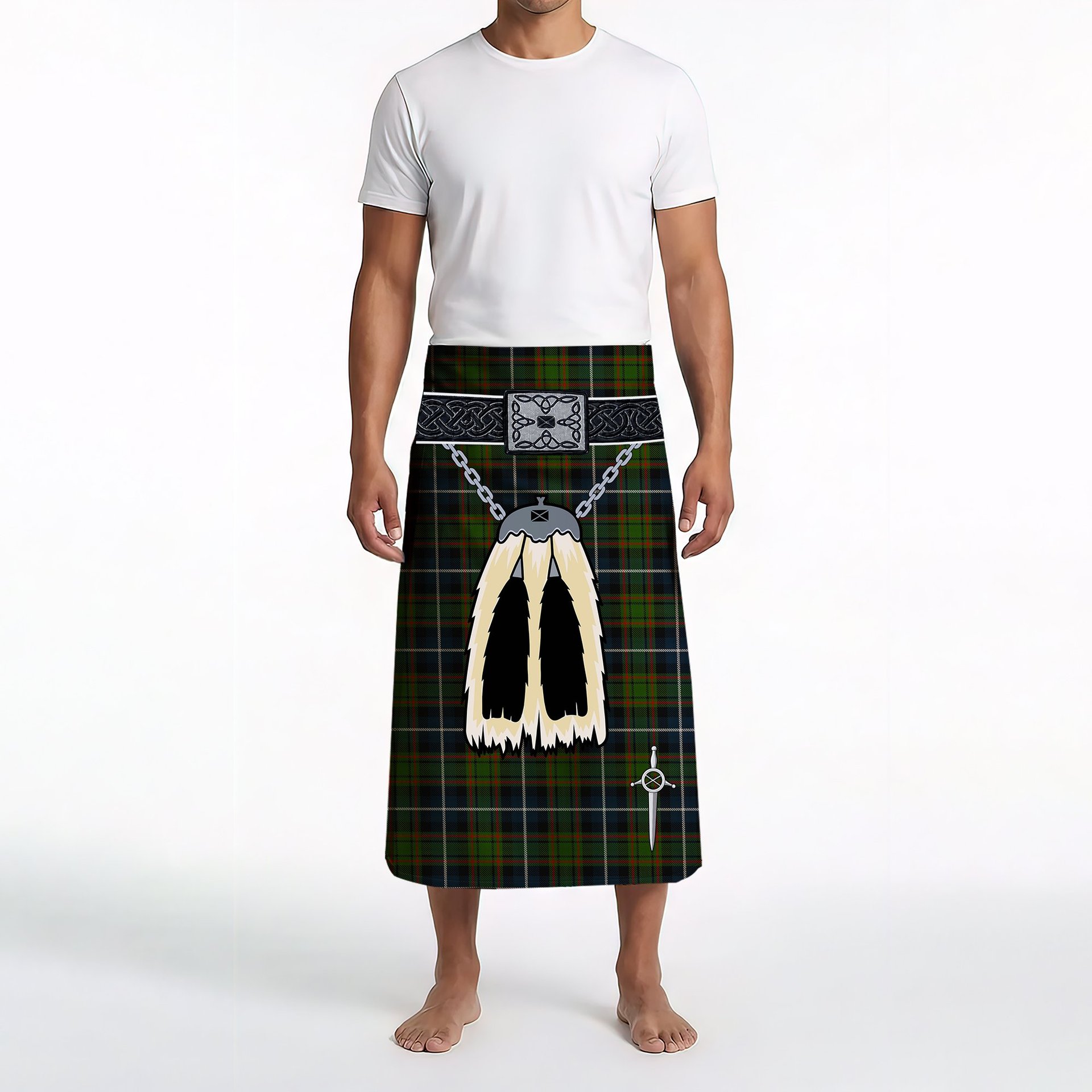 ScotsTee Shop Scottish MacRae Hunting Clan Highland Kilt Sporran Tartan Beach Towel
