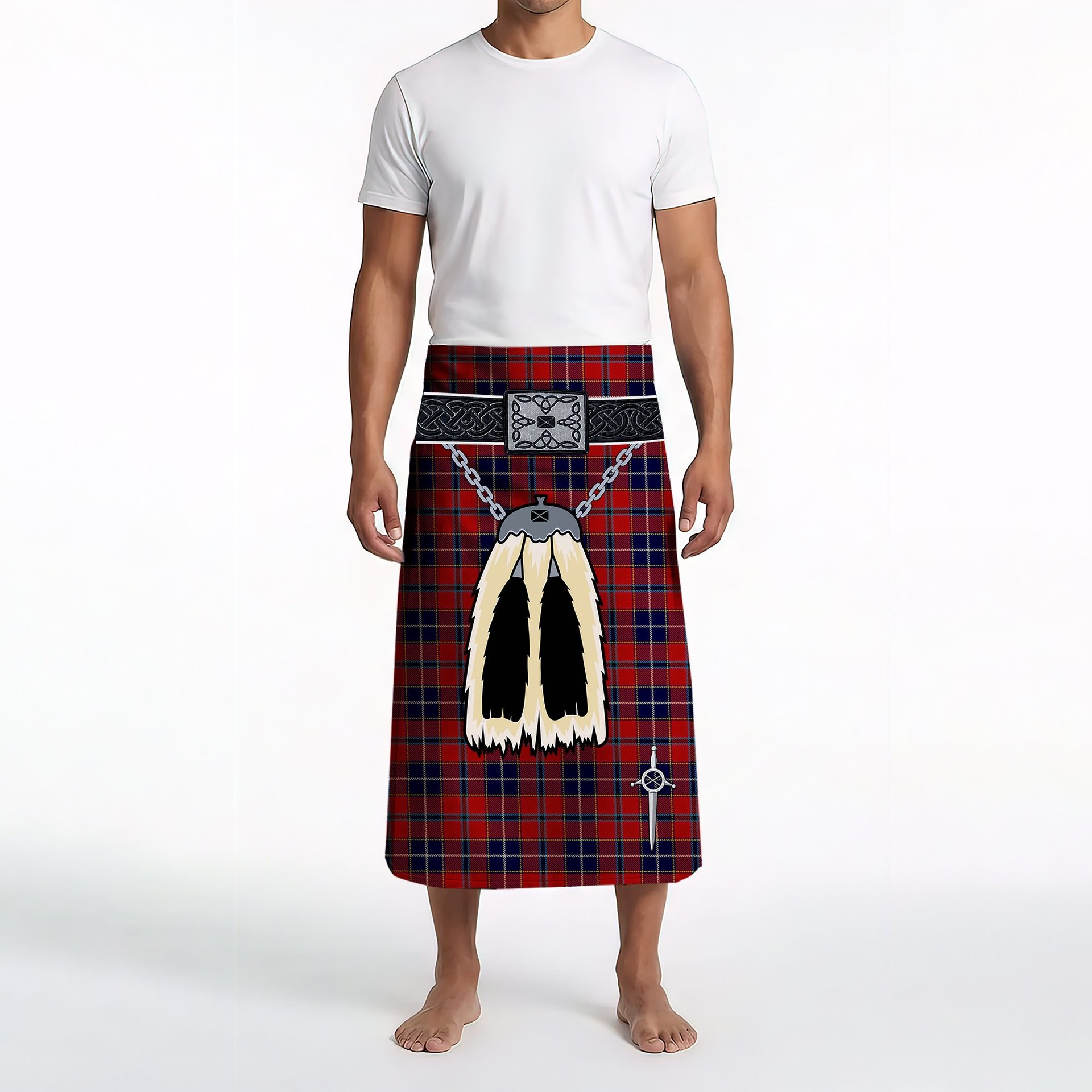 ScotsTee Shop Scottish Wishart Dress Clan Highland Kilt Sporran Tartan Beach Towel