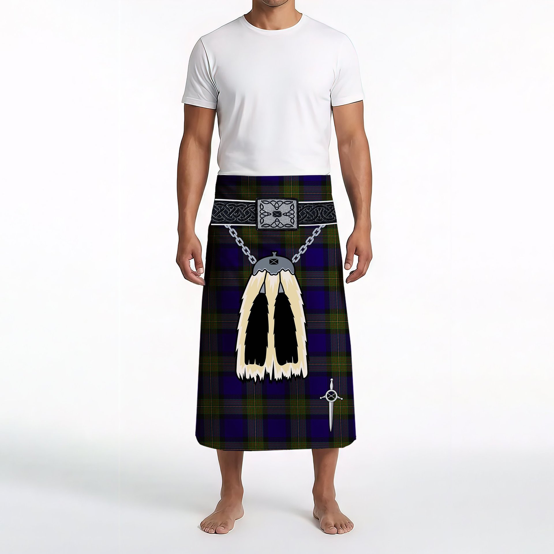 ScotsTee Shop Scottish Minnick Clan Highland Kilt Sporran Tartan Beach Towel