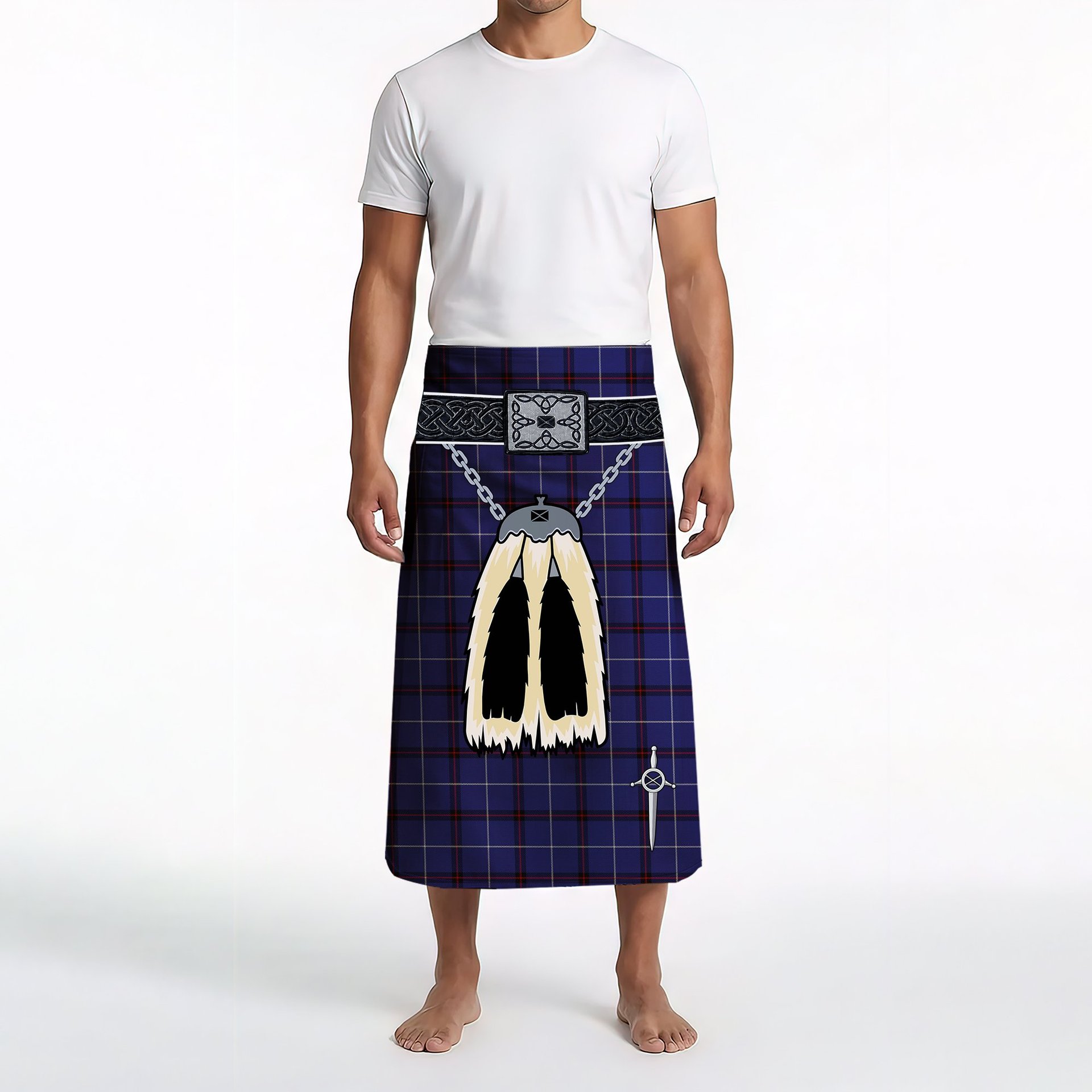 ScotsTee Shop Scottish McCallie Clan Highland Kilt Sporran Tartan Beach Towel