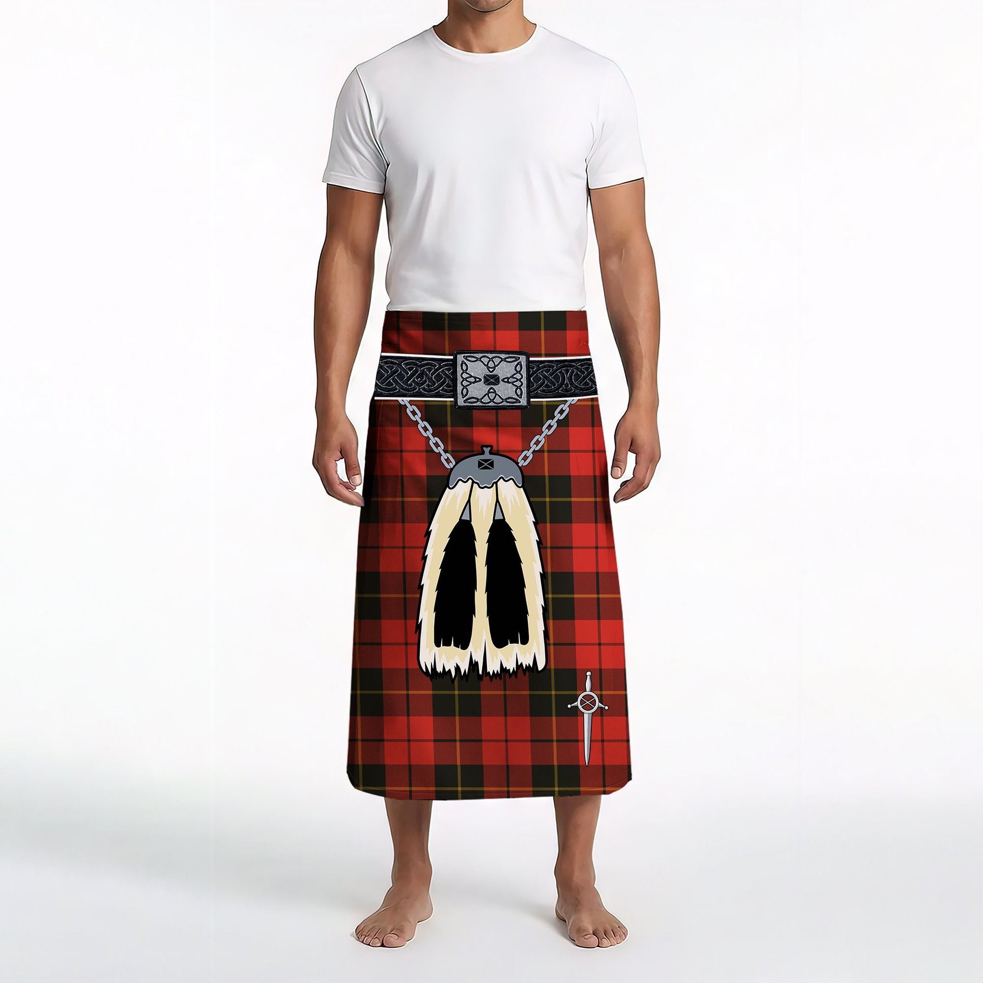 ScotsTee Shop Scottish Wallace Weathered Clan Highland Kilt Sporran Tartan Beach Towel