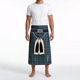 ScotsTee Shop Scottish Thomson Dress Blue Clan Highland Kilt Sporran Tartan Beach Towel