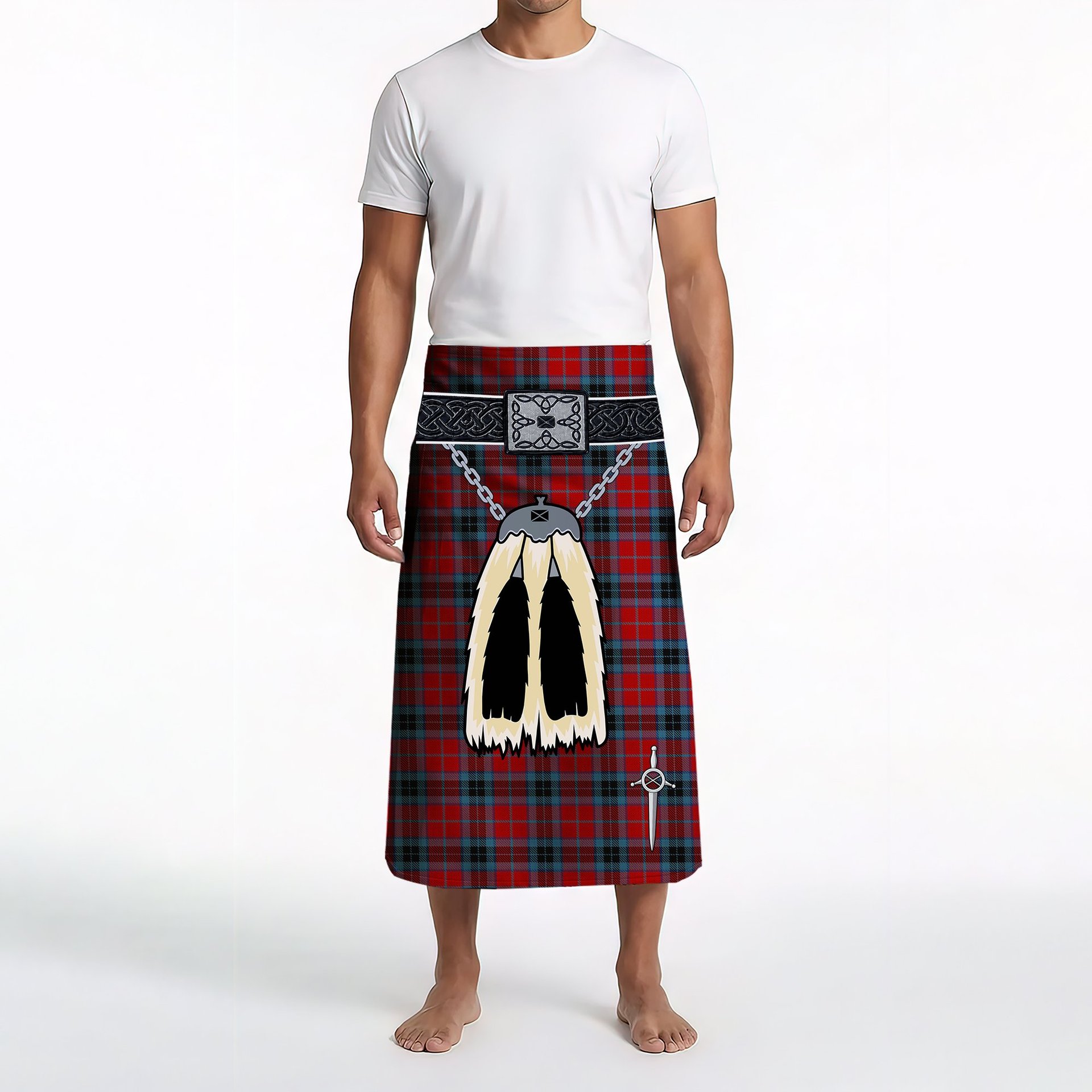 ScotsTee Shop Scottish MacTavish Clan Highland Kilt Sporran Tartan Beach Towel