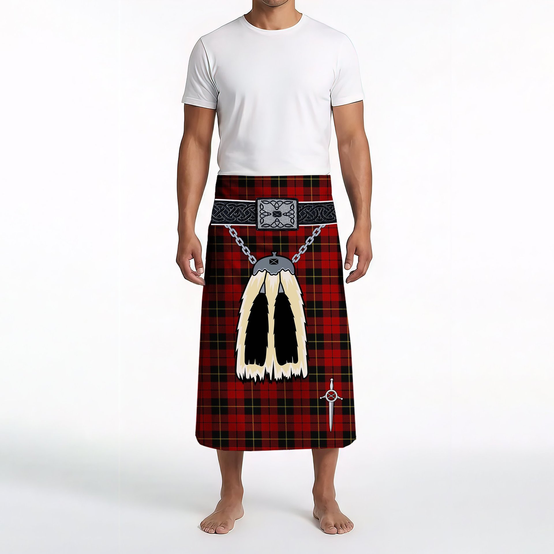 ScotsTee Shop Scottish Wallace Clan Highland Kilt Sporran Tartan Beach Towel