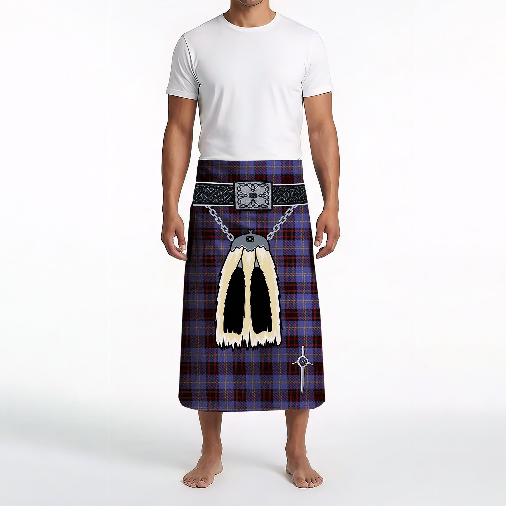 ScotsTee Shop Scottish Rutherford Clan Highland Kilt Sporran Tartan Beach Towel