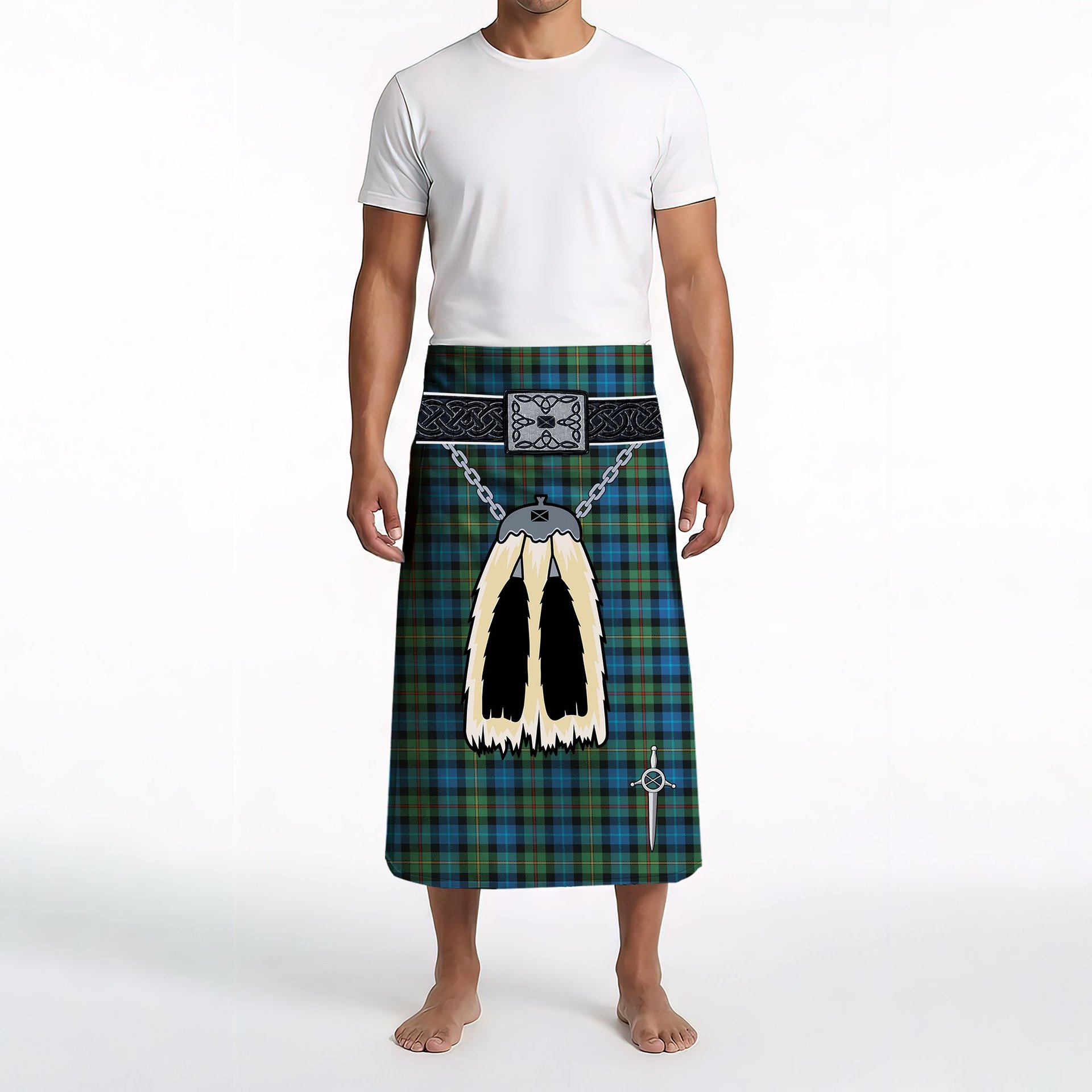 ScotsTee Shop Scottish Smith Ancient Clan Highland Kilt Sporran Tartan Beach Towel