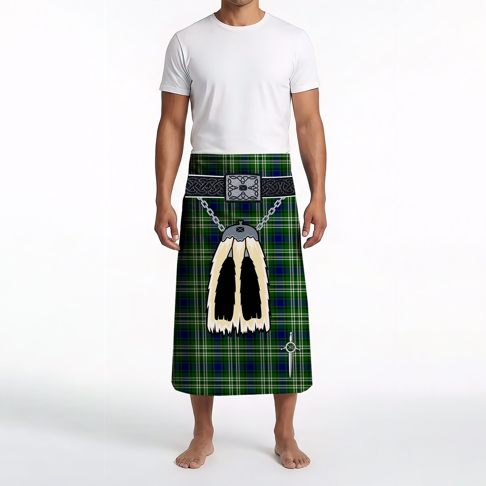 ScotsTee Shop Scottish Spottiswood Clan Highland Kilt Sporran Tartan Beach Towel