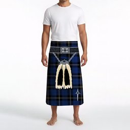 ScotsTee Shop Scottish Ramsay Blue Modern Clan Highland Kilt Sporran Tartan Beach Towel
