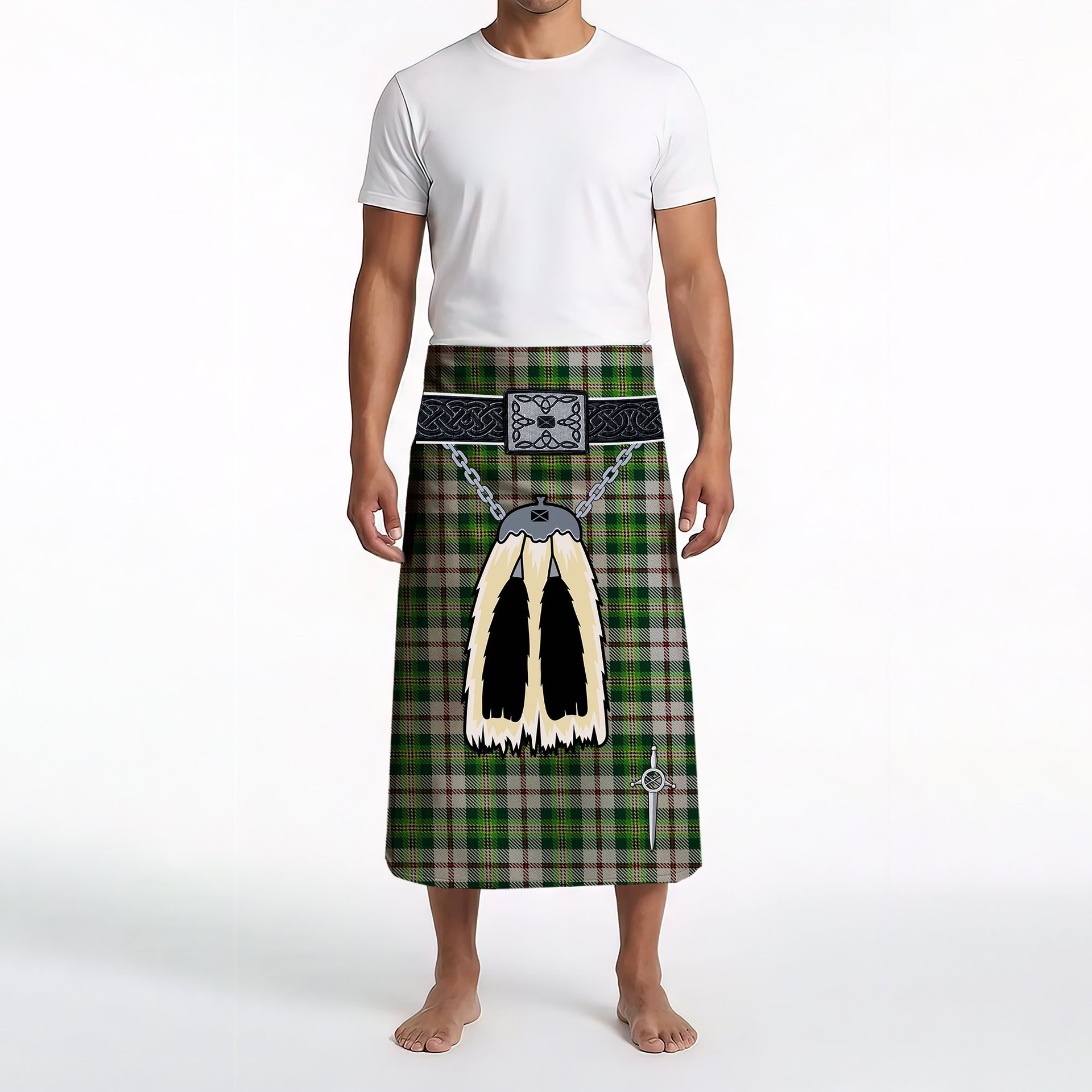 ScotsTee Shop Scottish Madewell Dress Clan Highland Kilt Sporran Tartan Beach Towel
