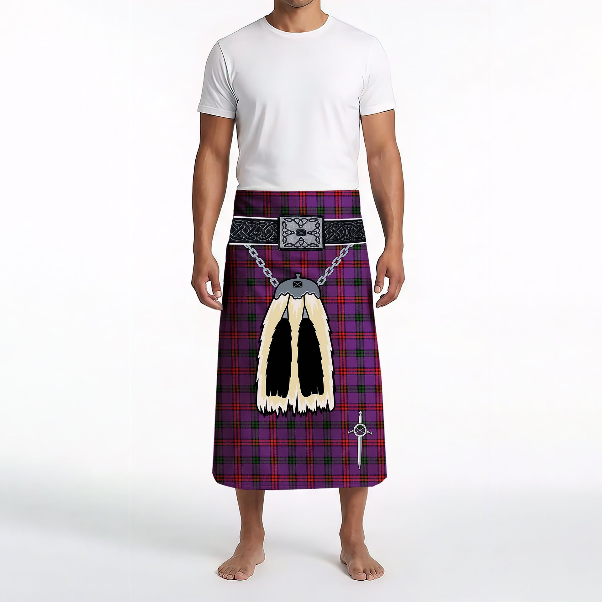 ScotsTee Shop Scottish Montgomery Modern Clan Highland Kilt Sporran Tartan Beach Towel