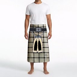 ScotsTee Shop Scottish McFarland Black White Ancient Clan Highland Kilt Sporran Tartan Beach Towel