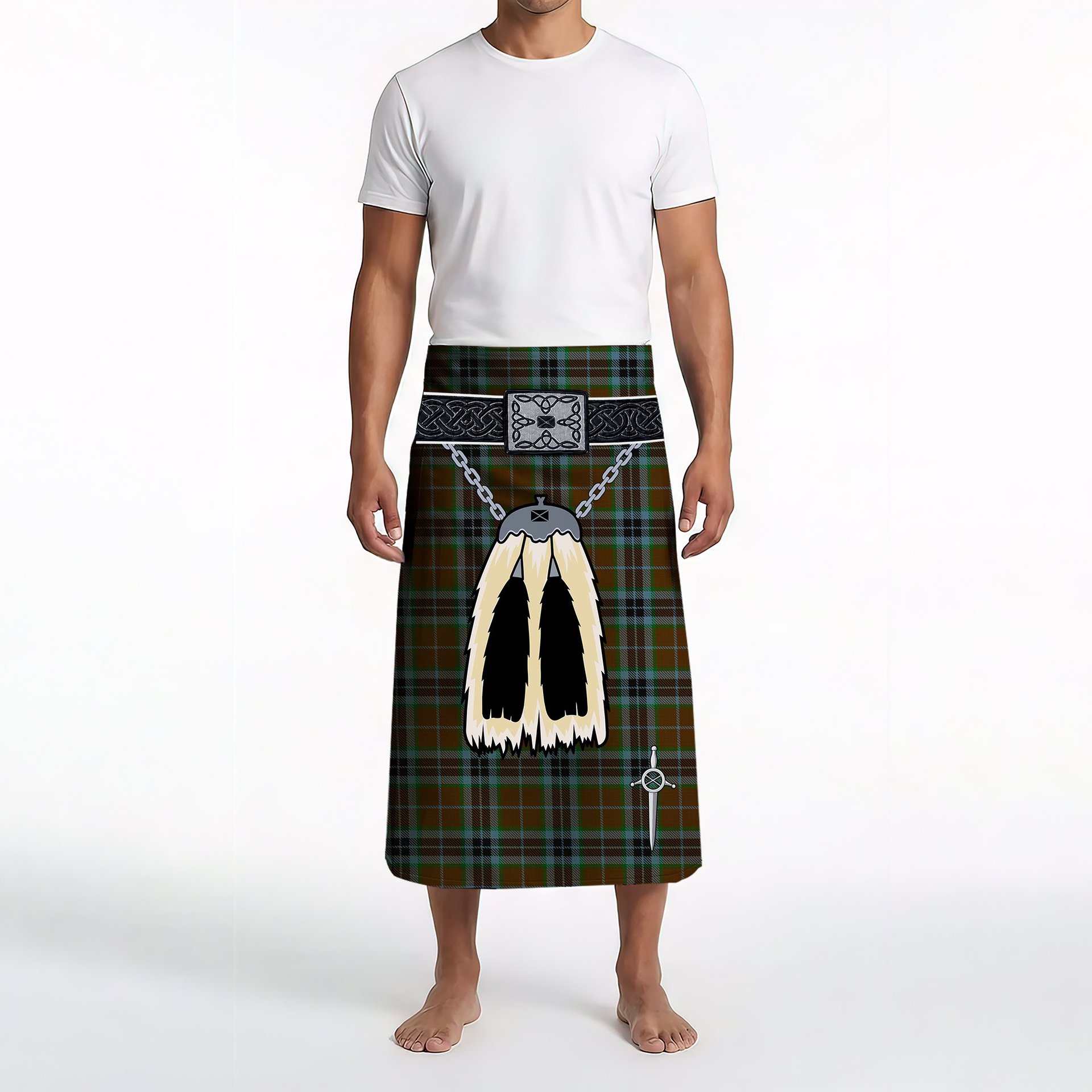 ScotsTee Shop Scottish MacTavish Hunting Clan Highland Kilt Sporran Tartan Beach Towel