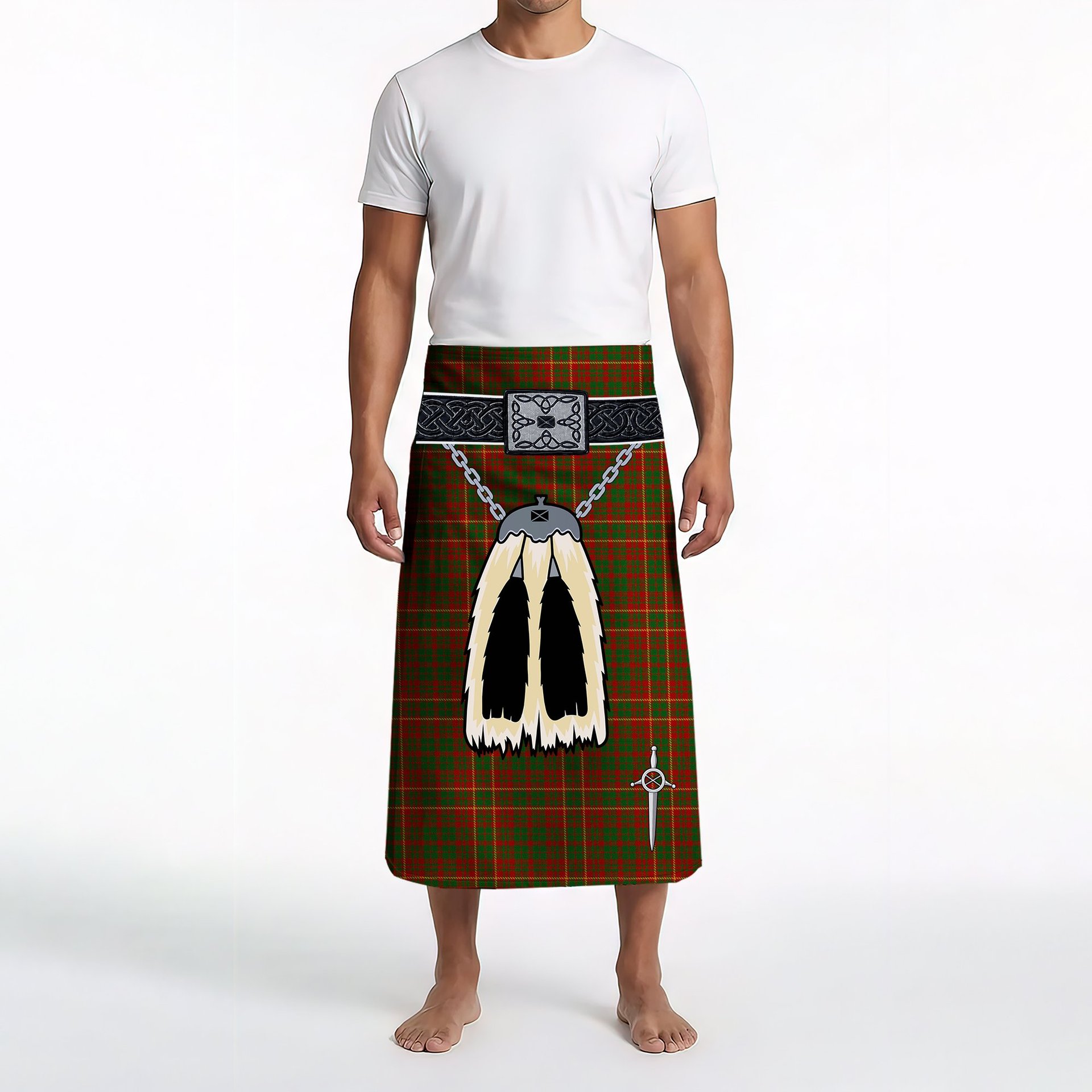 ScotsTee Shop Scottish MacRurie or MacRory Clan Highland Kilt Sporran Tartan Beach Towel