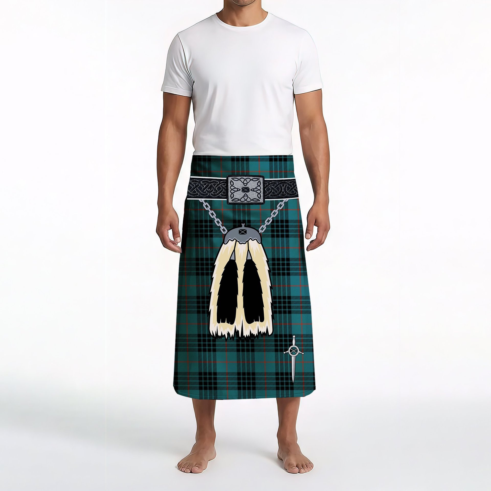 ScotsTee Shop Scottish Morgan Ancient Clan Highland Kilt Sporran Tartan Beach Towel