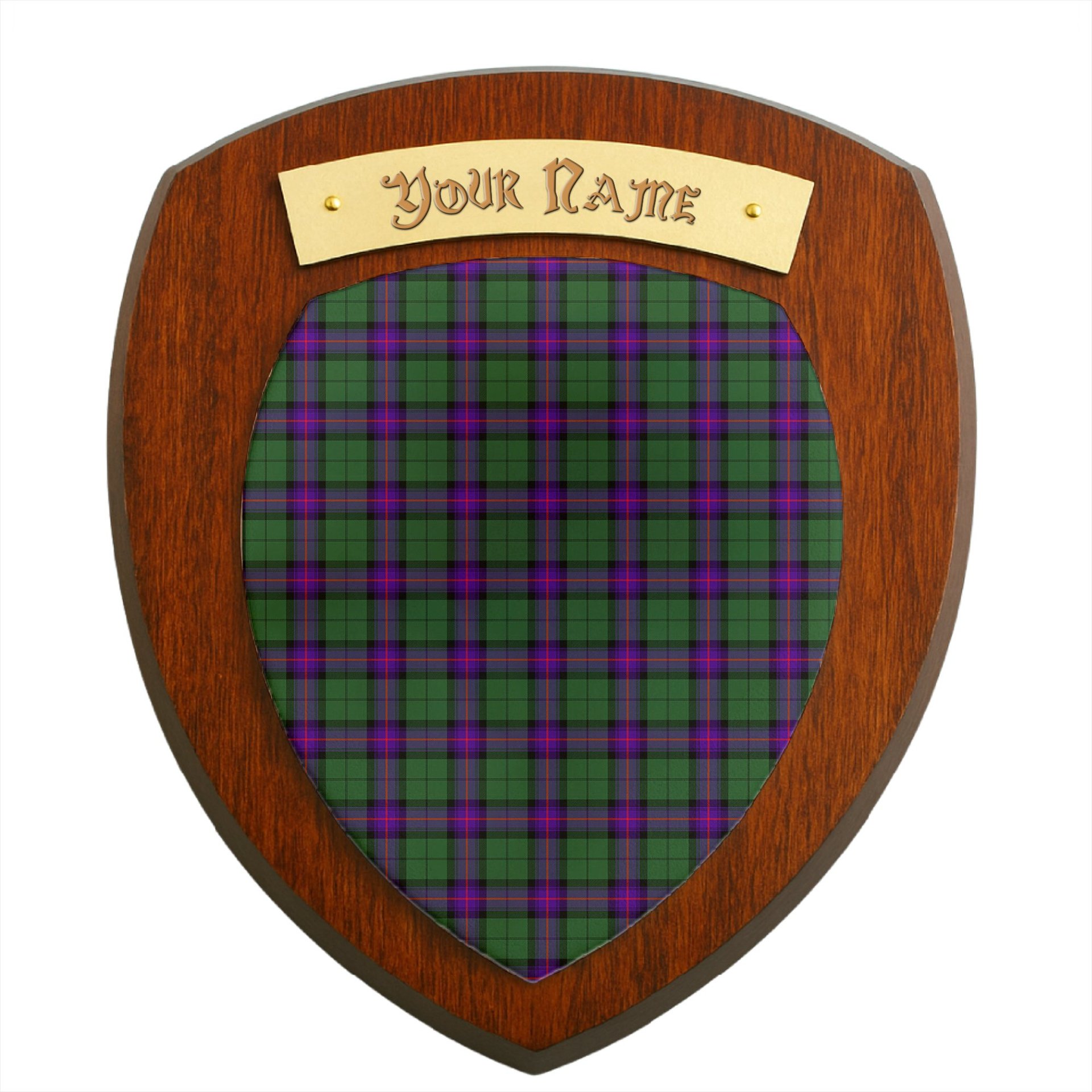 ScotsTee Shop Scottish Armstrong Modern Clan Tartan Wooden Wall Plaque Personalize with Your Name