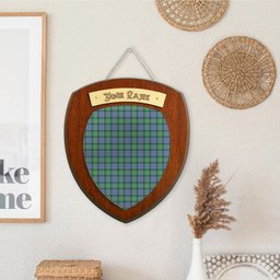 ScotsTee Shop Scottish Bowie Ancient Clan Tartan Wooden Wall Plaque Personalize with Your Name