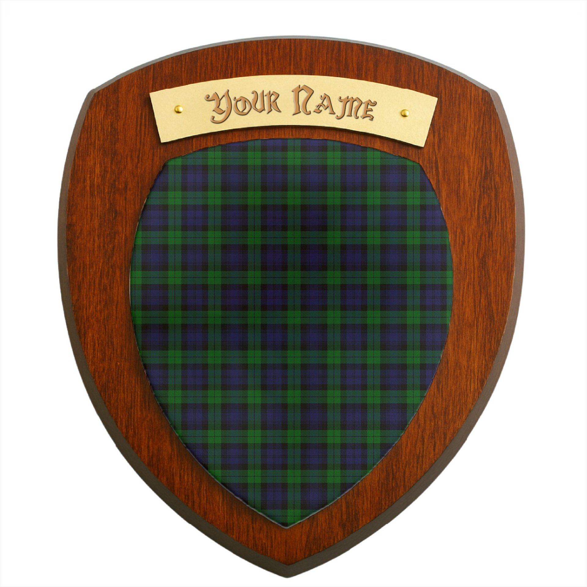 ScotsTee Shop Scottish Black Watch Clan Tartan Wooden Wall Plaque Personalize with Your Name