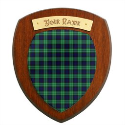 ScotsTee Shop Scottish Abercrombie SC Clan Tartan Wooden Wall Plaque Personalize with Your Name