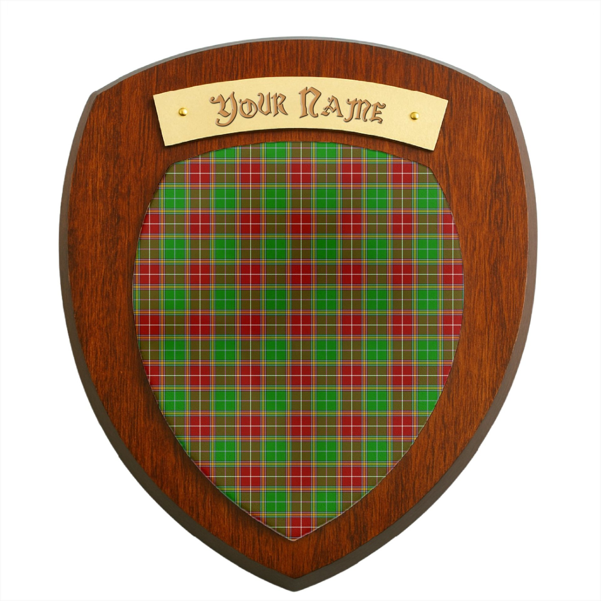 ScotsTee Shop Scottish Baxter Modern Clan Tartan Wooden Wall Plaque Personalize with Your Name