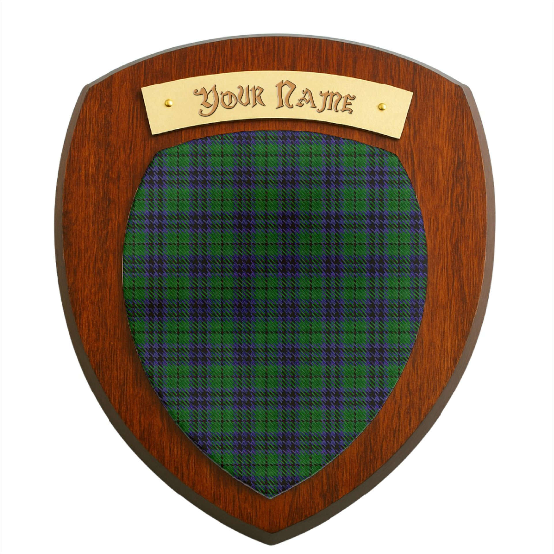 ScotsTee Shop Scottish Austin Clan Tartan Wooden Wall Plaque Personalize with Your Name