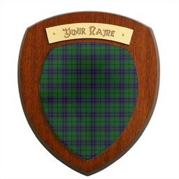 ScotsTee Shop Scottish Austin Clan Tartan Wooden Wall Plaque Personalize with Your Name