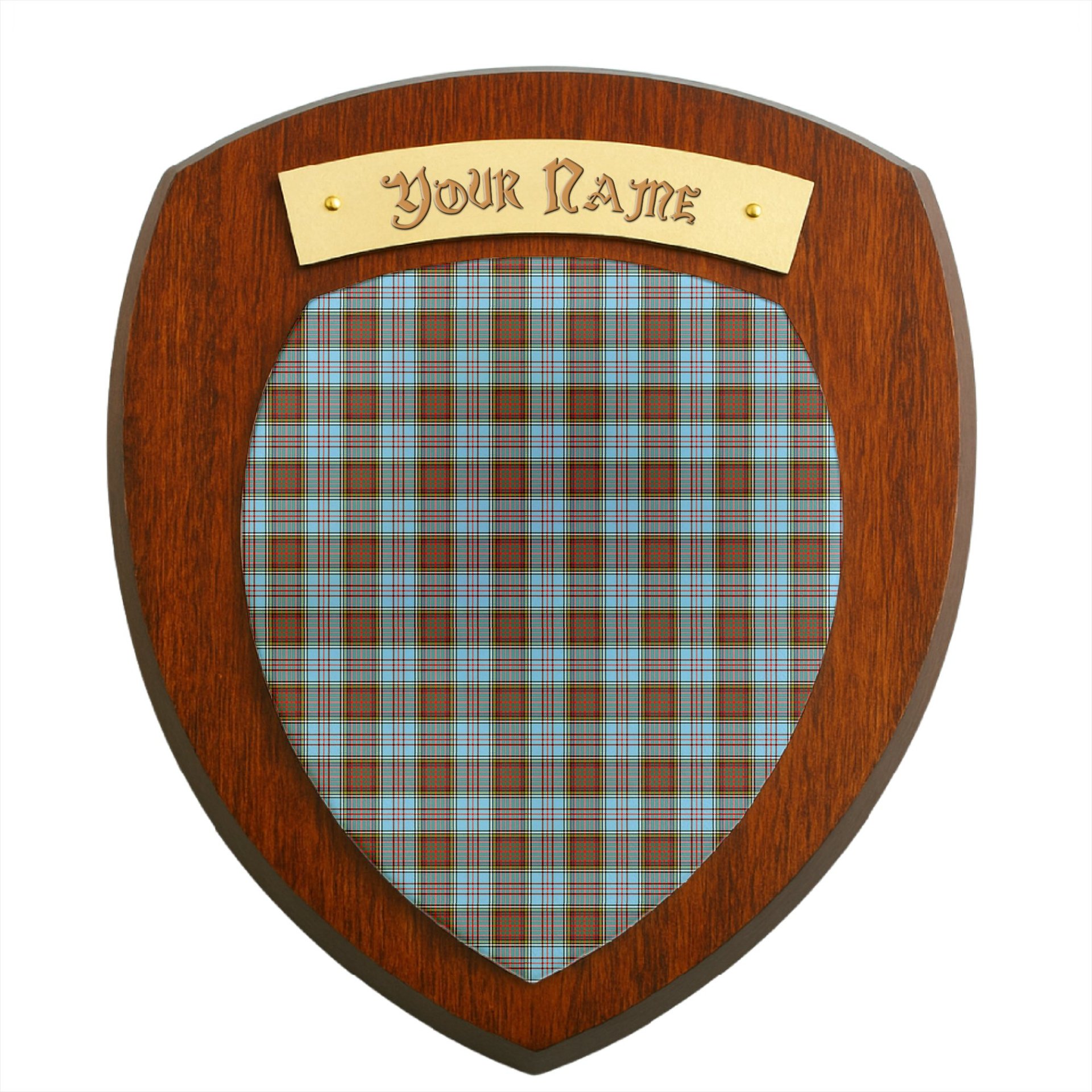 ScotsTee Shop Scottish Anderson Ancient Clan Tartan Wooden Wall Plaque Personalize with Your Name