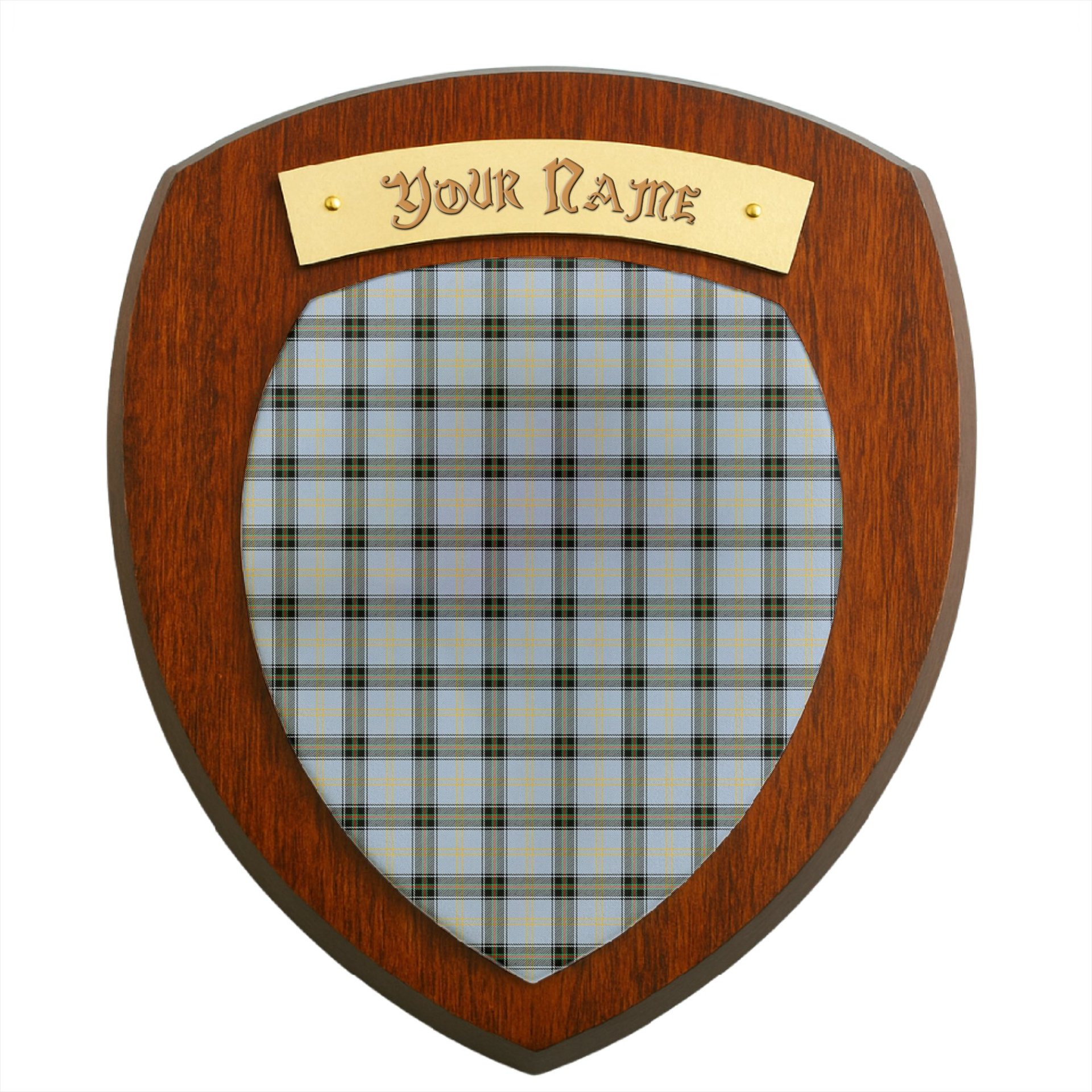 ScotsTee Shop Scottish Bell of the Borders Ancient Clan Tartan Wooden Wall Plaque Personalize with Your Name