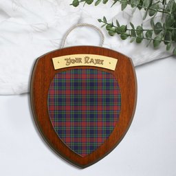 ScotsTee Shop Scottish Allison Red Clan Tartan Wooden Wall Plaque Personalize with Your Name