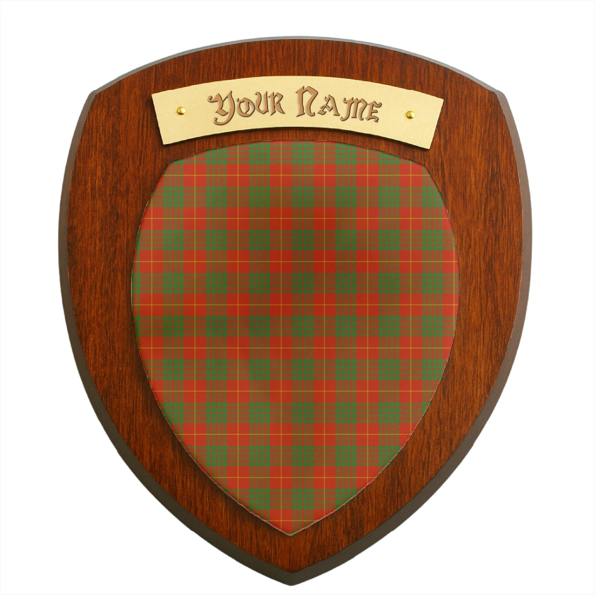 ScotsTee Shop Scottish Cameron Ancient Clan Tartan Wooden Wall Plaque Personalize with Your Name