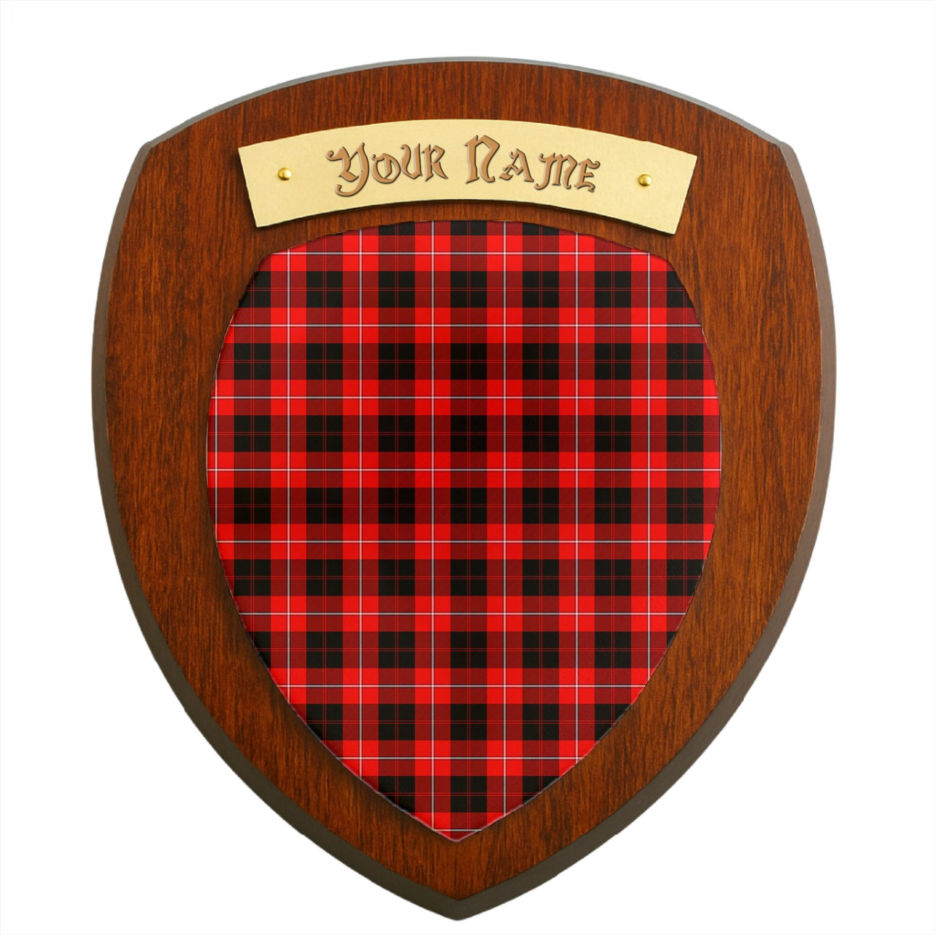 ScotsTee Shop Scottish Cunningham Modern Clan Tartan Wooden Wall Plaque Personalize with Your Name
