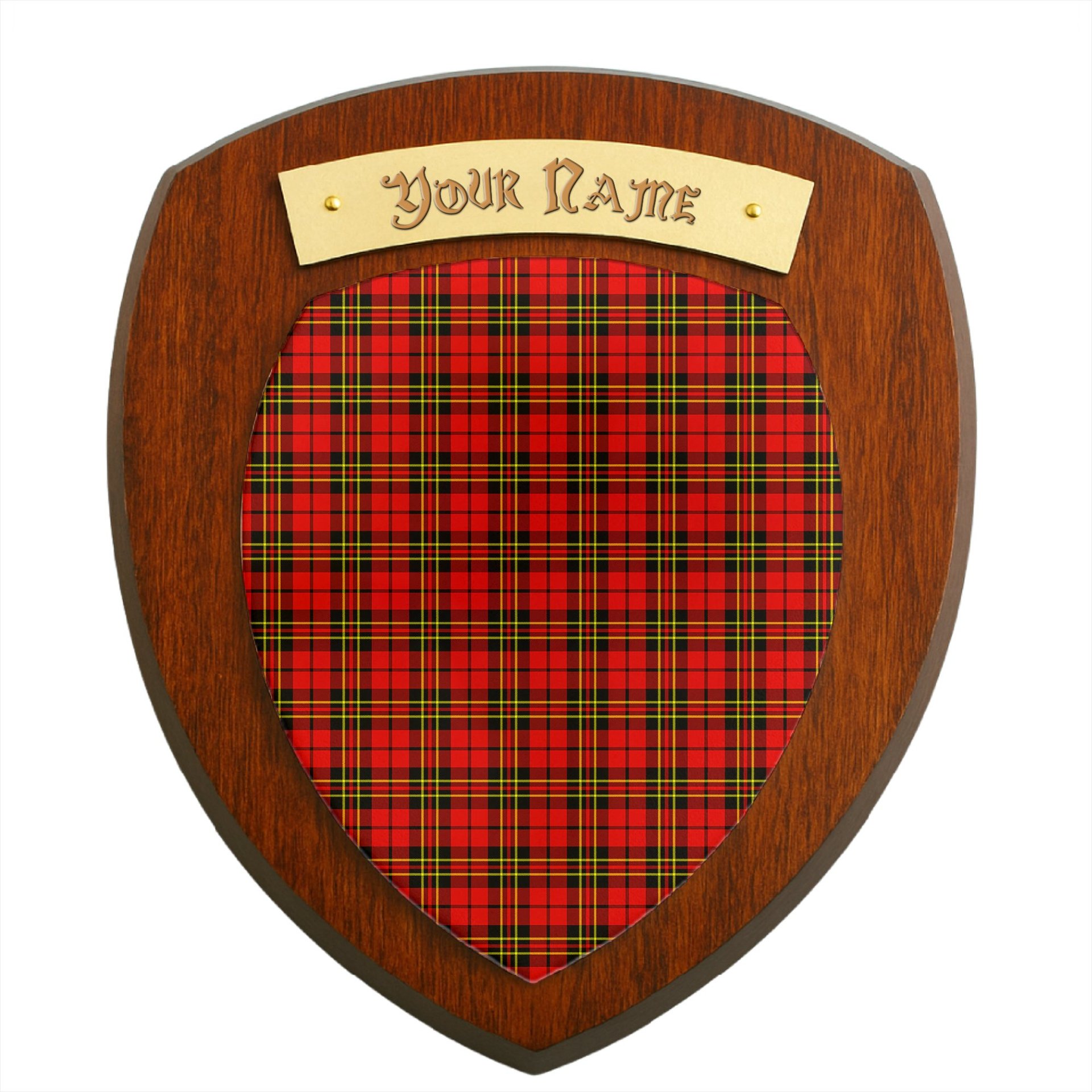 ScotsTee Shop Scottish Brodie Modern Clan Tartan Wooden Wall Plaque Personalize with Your Name